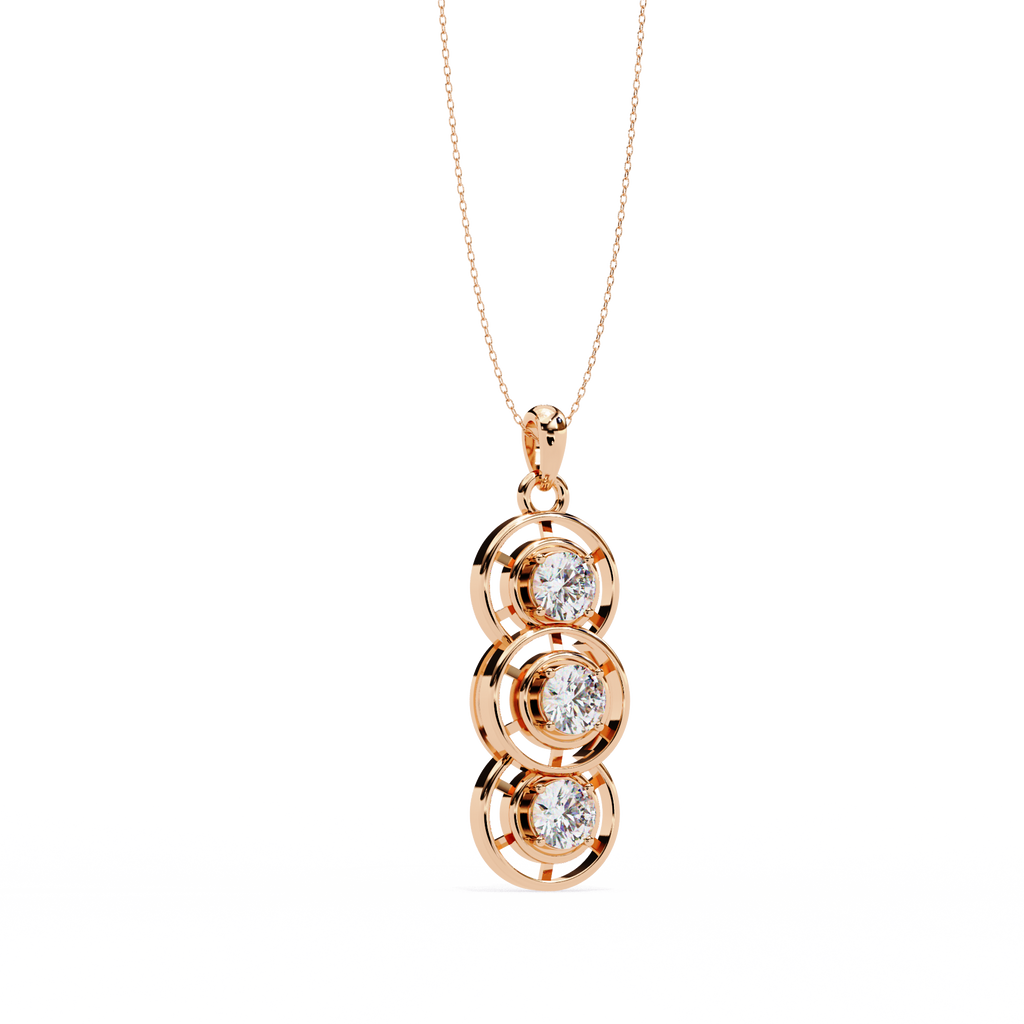 3-Stone Round Pendant