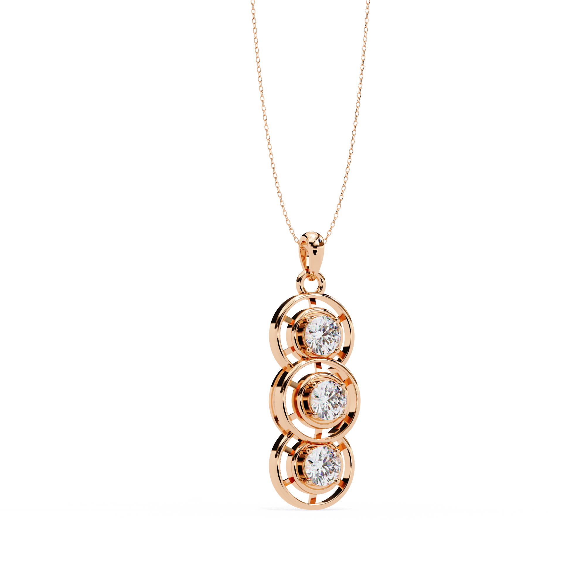 3-Stone Round Pendant