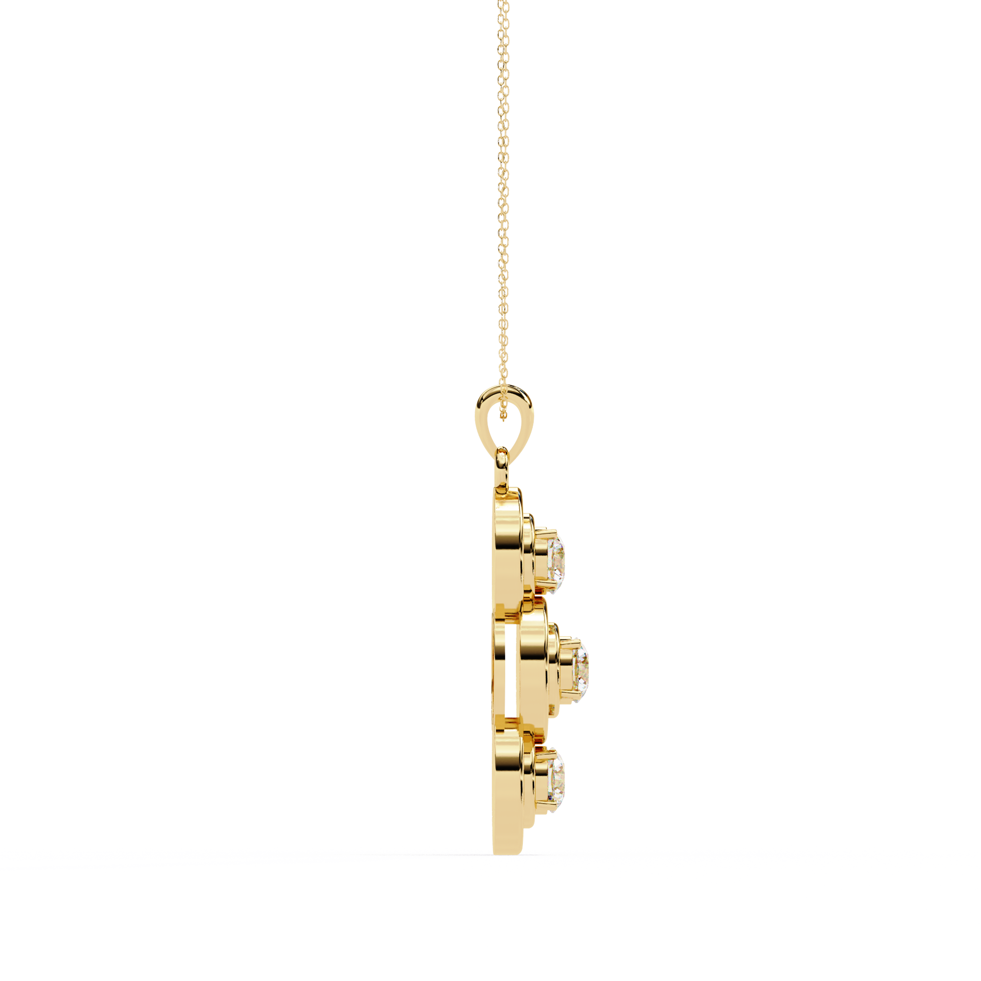 3-Stone Round Pendant