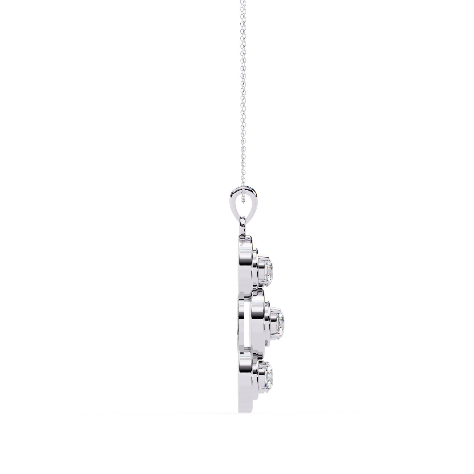 3-Stone Round Pendant
