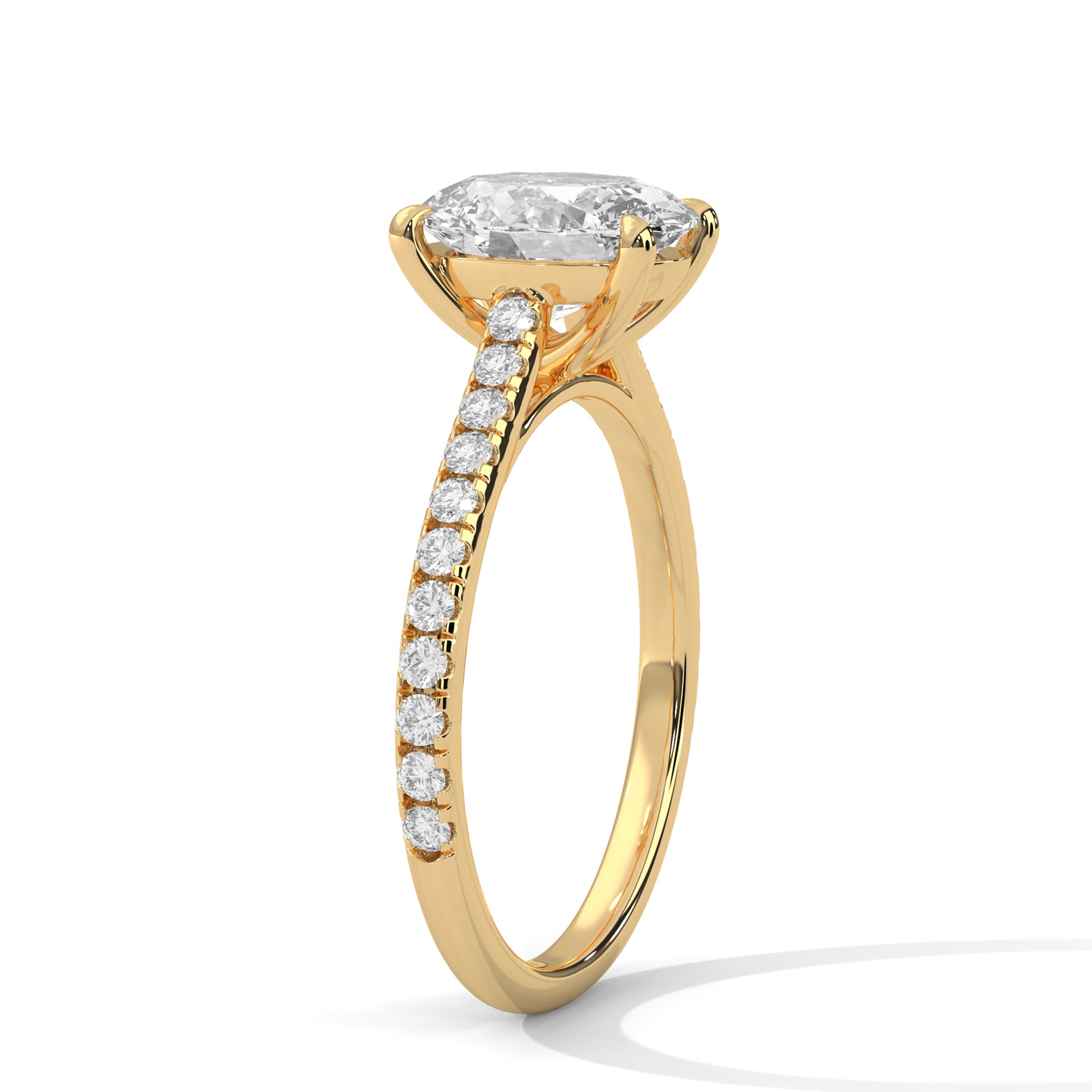 Oval Solitaire Diamond Ring (Yellow Gold)