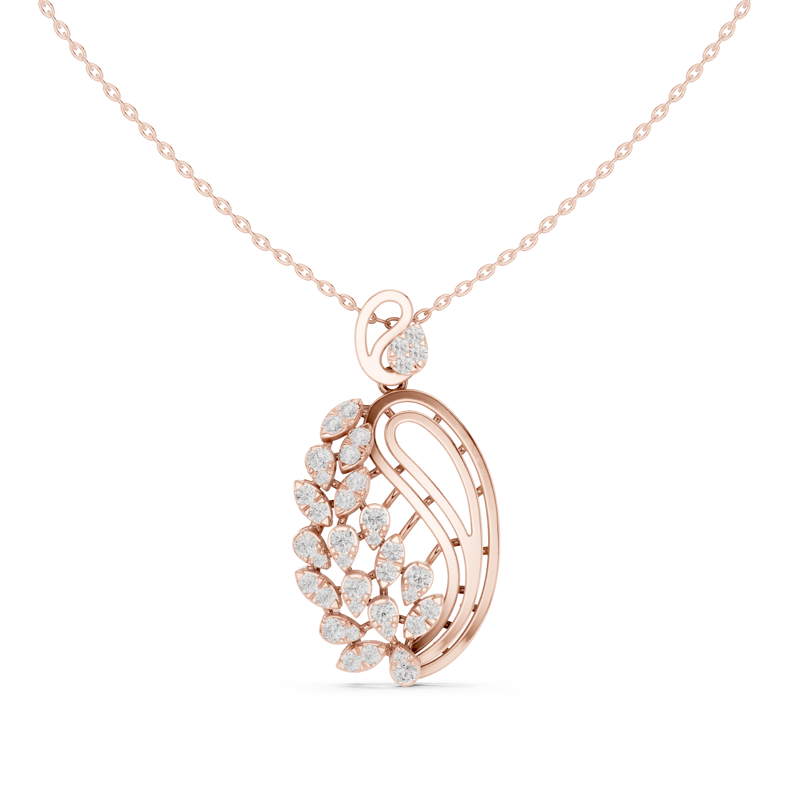Sterling Silver CZ Paisley Pendant