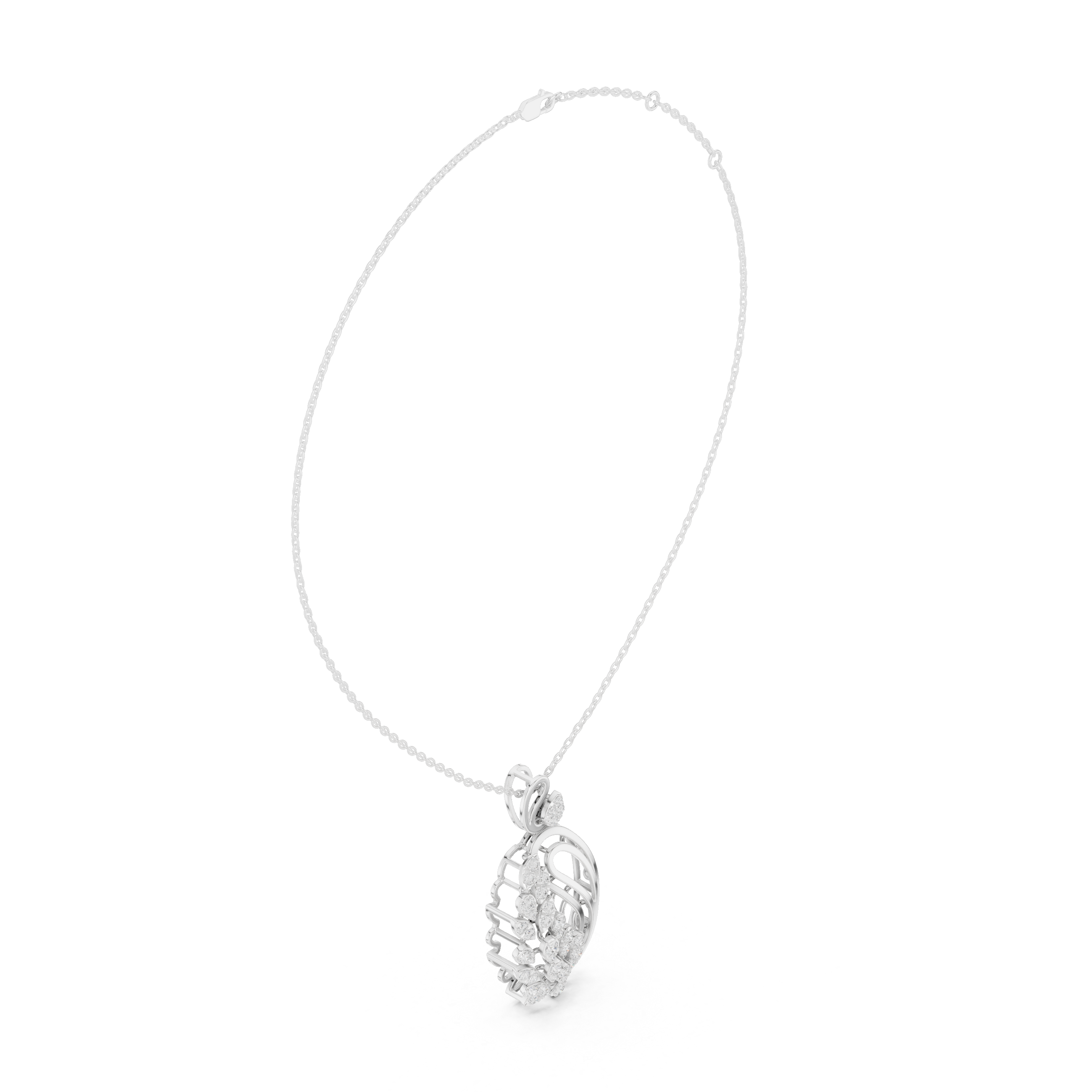Sterling Silver CZ Paisley Pendant