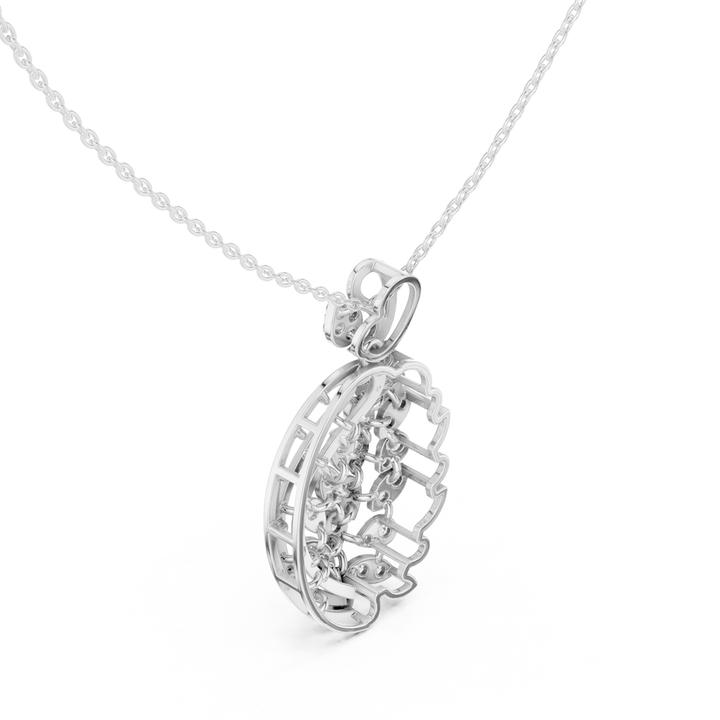 Sterling Silver CZ Paisley Pendant