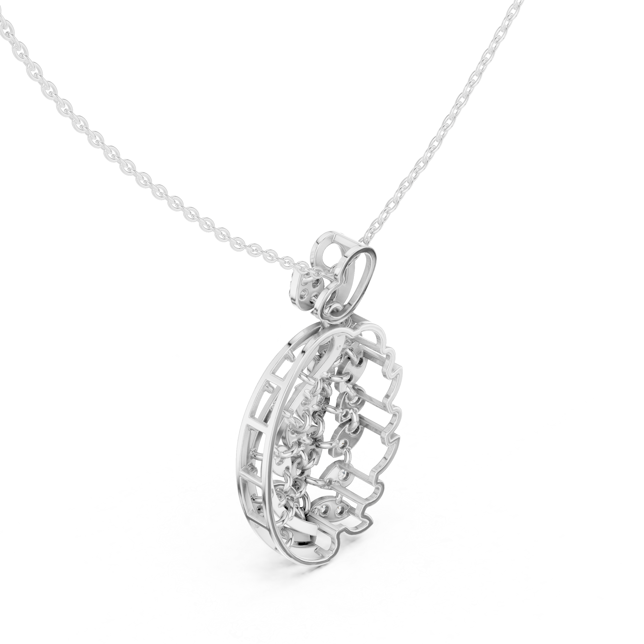 Sterling Silver CZ Paisley Pendant
