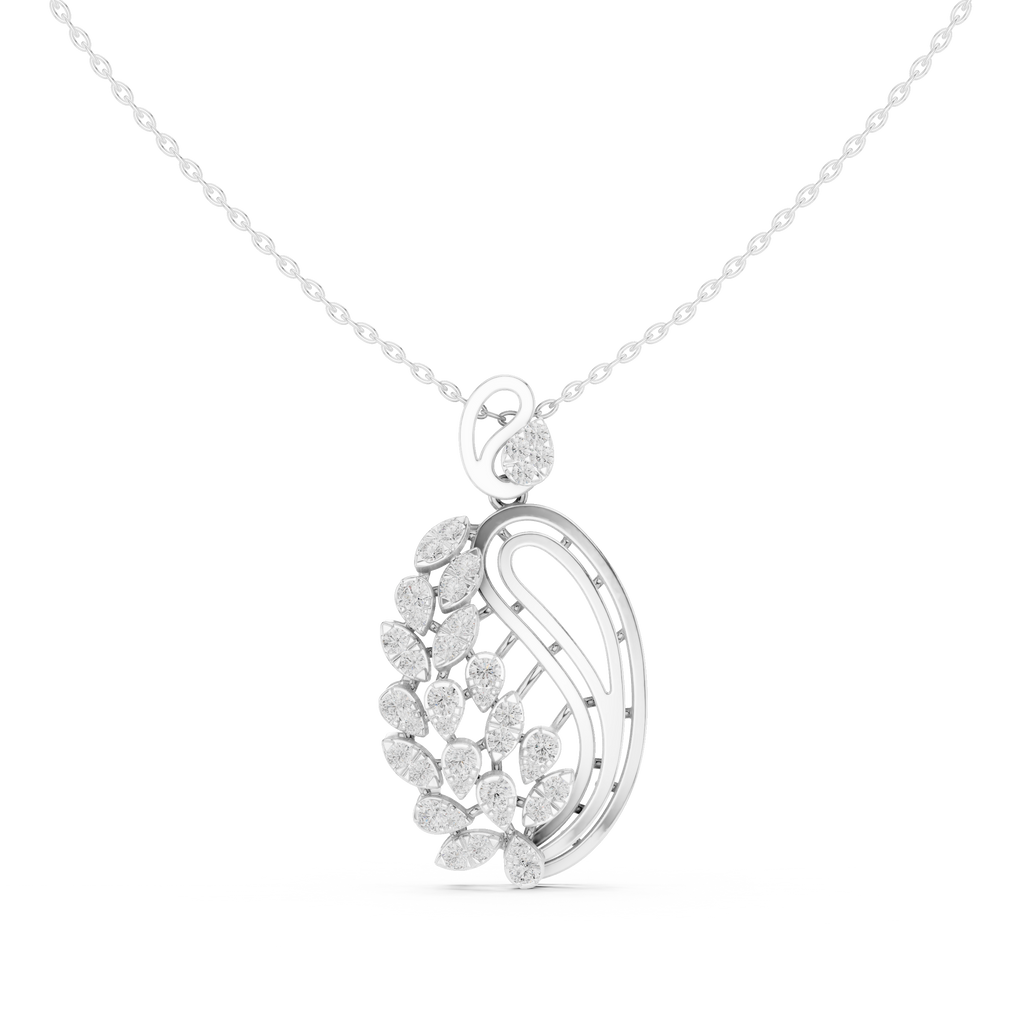Sterling Silver CZ Paisley Pendant