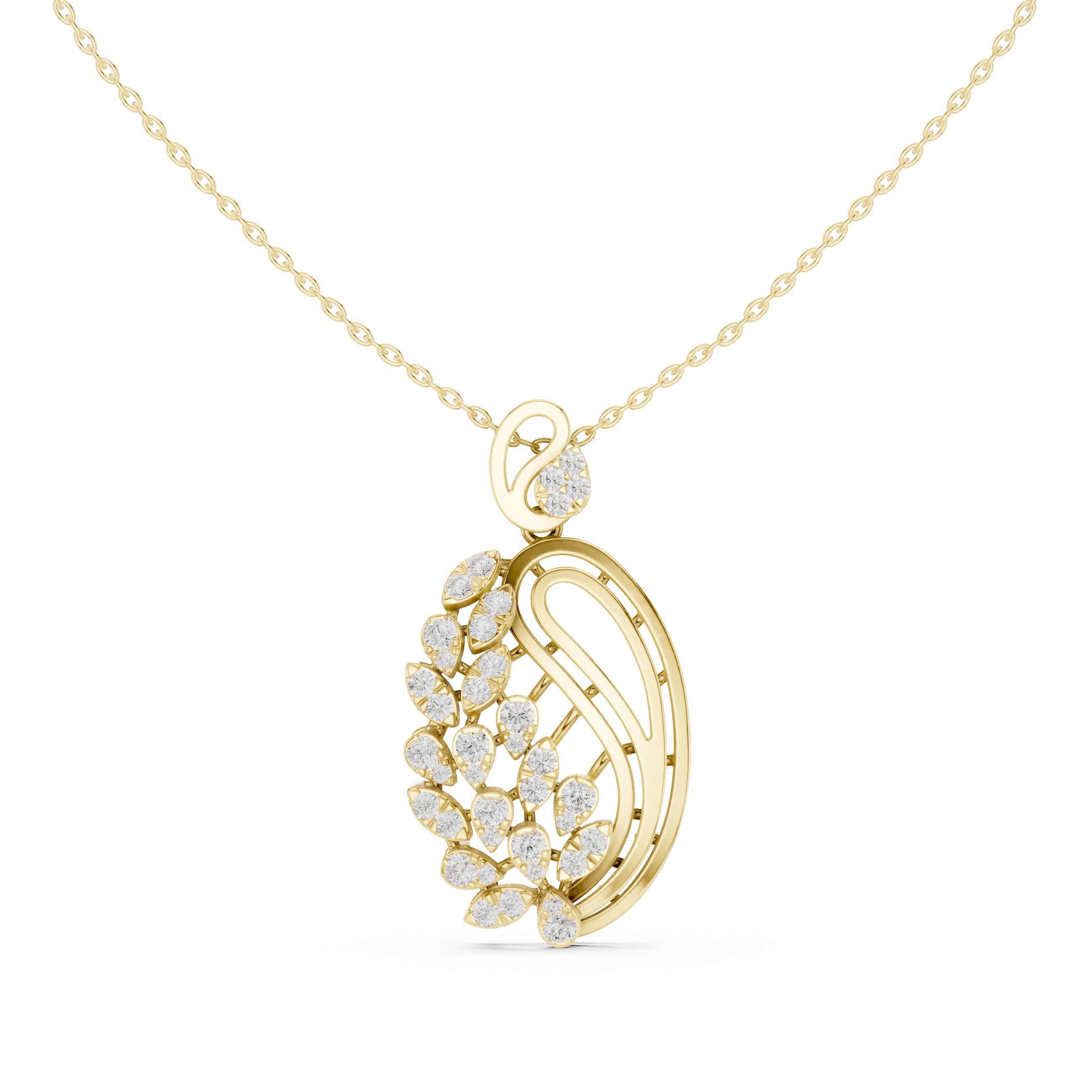 Sterling Silver CZ Paisley Pendant