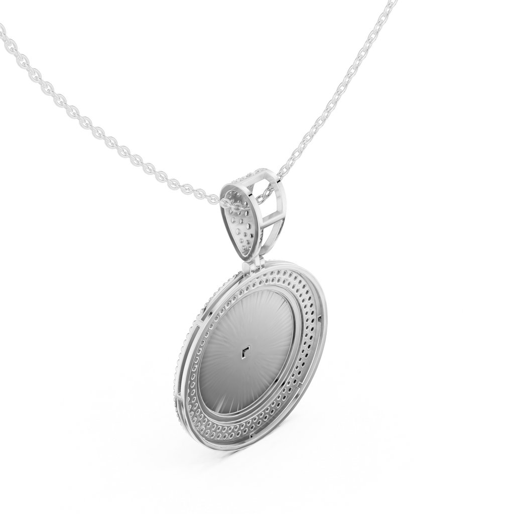 Sterling Silver CZ Medusa Medallion Pendant