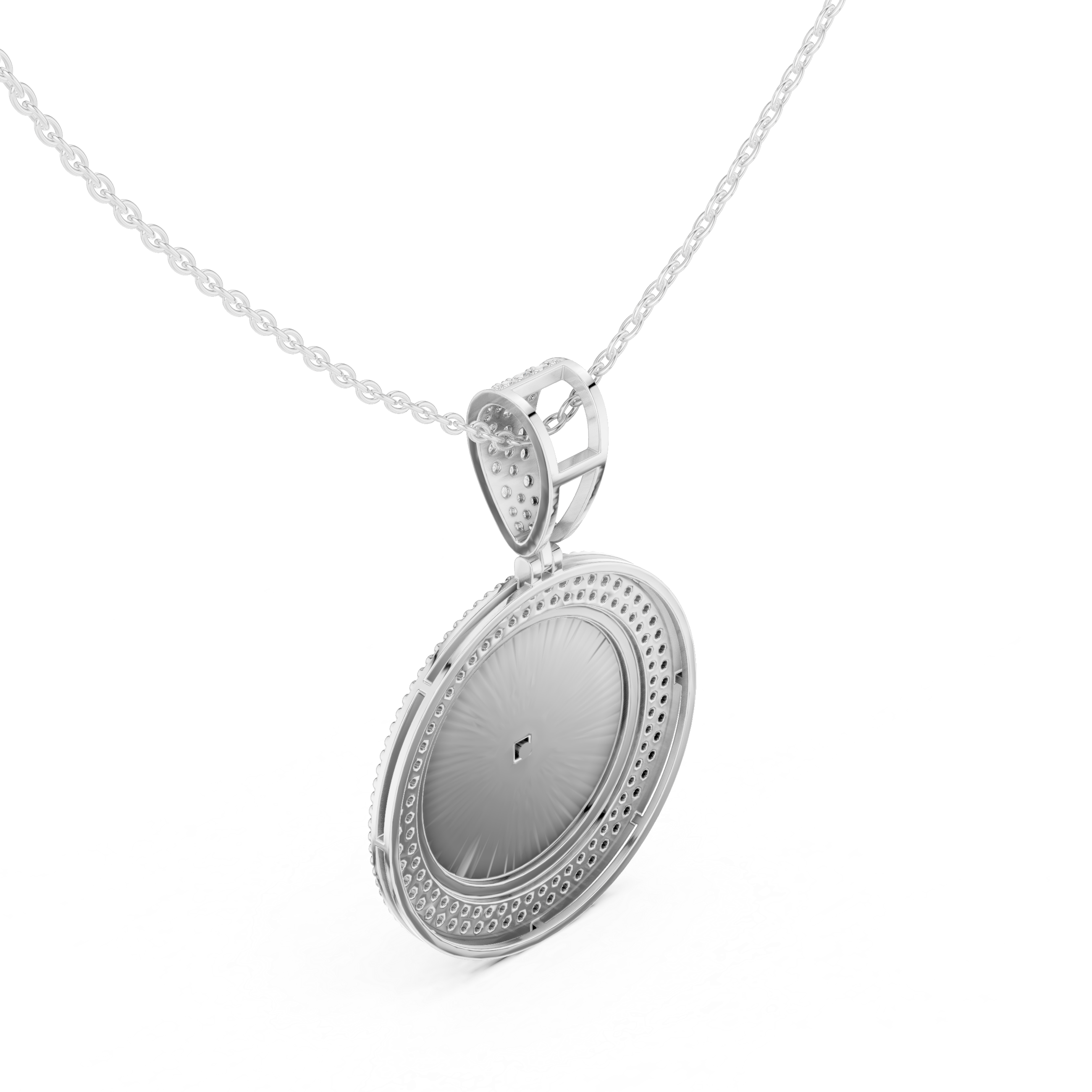 Sterling Silver CZ Medusa Medallion Pendant