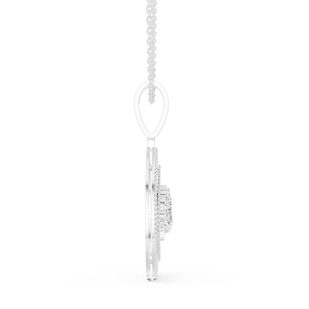 Sterling Silver CZ Medusa Medallion Pendant