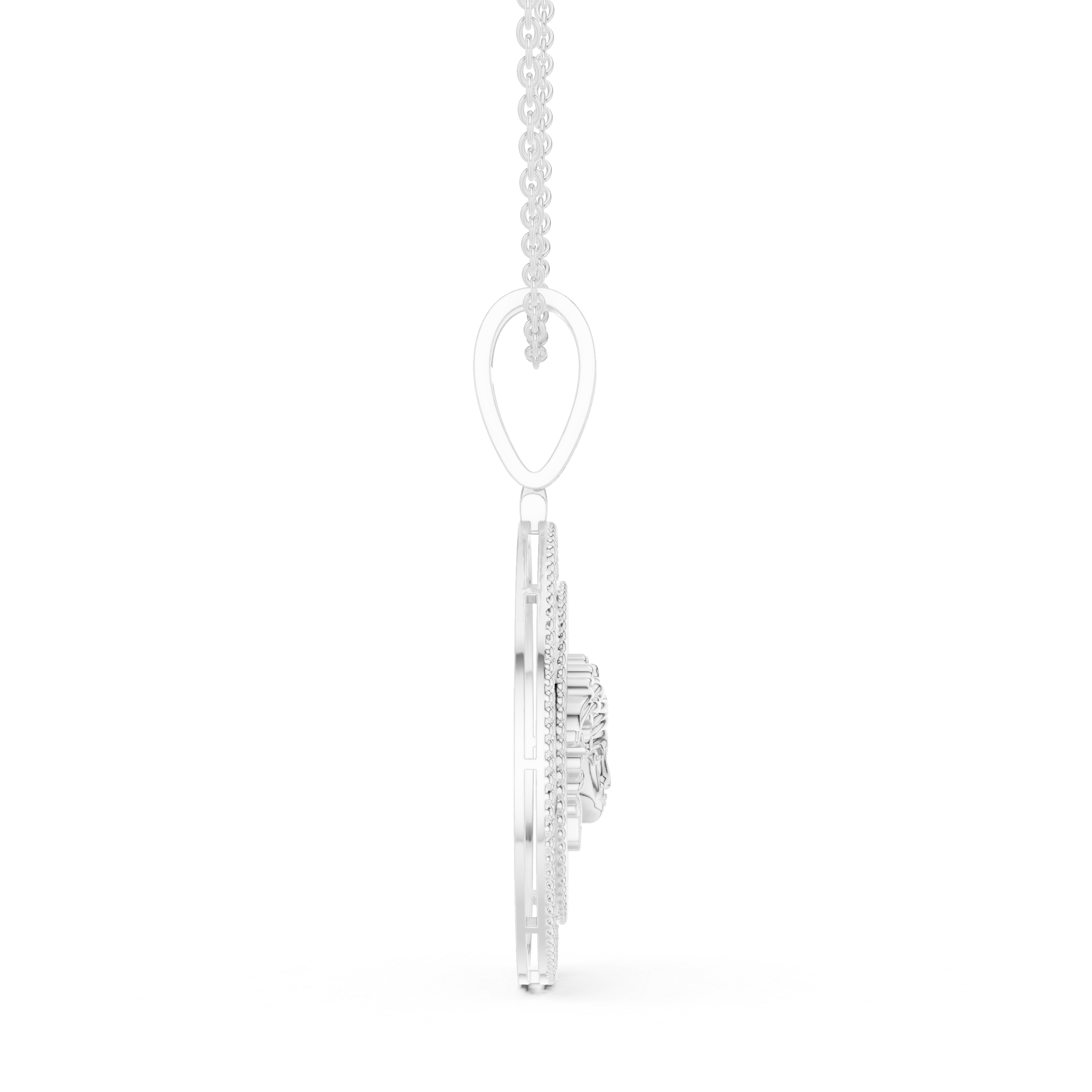 Sterling Silver CZ Medusa Medallion Pendant