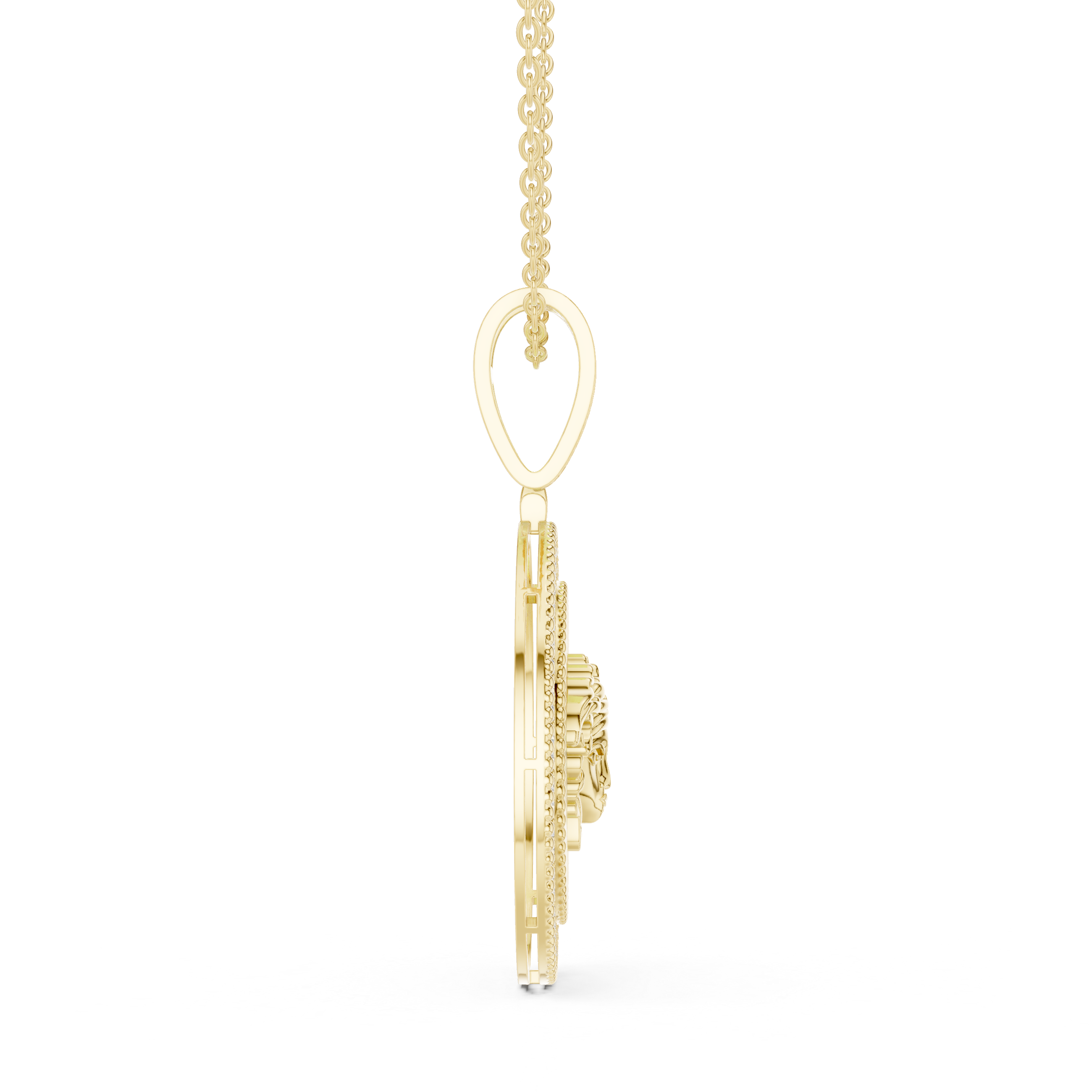 Sterling Silver CZ Medusa Medallion Pendant