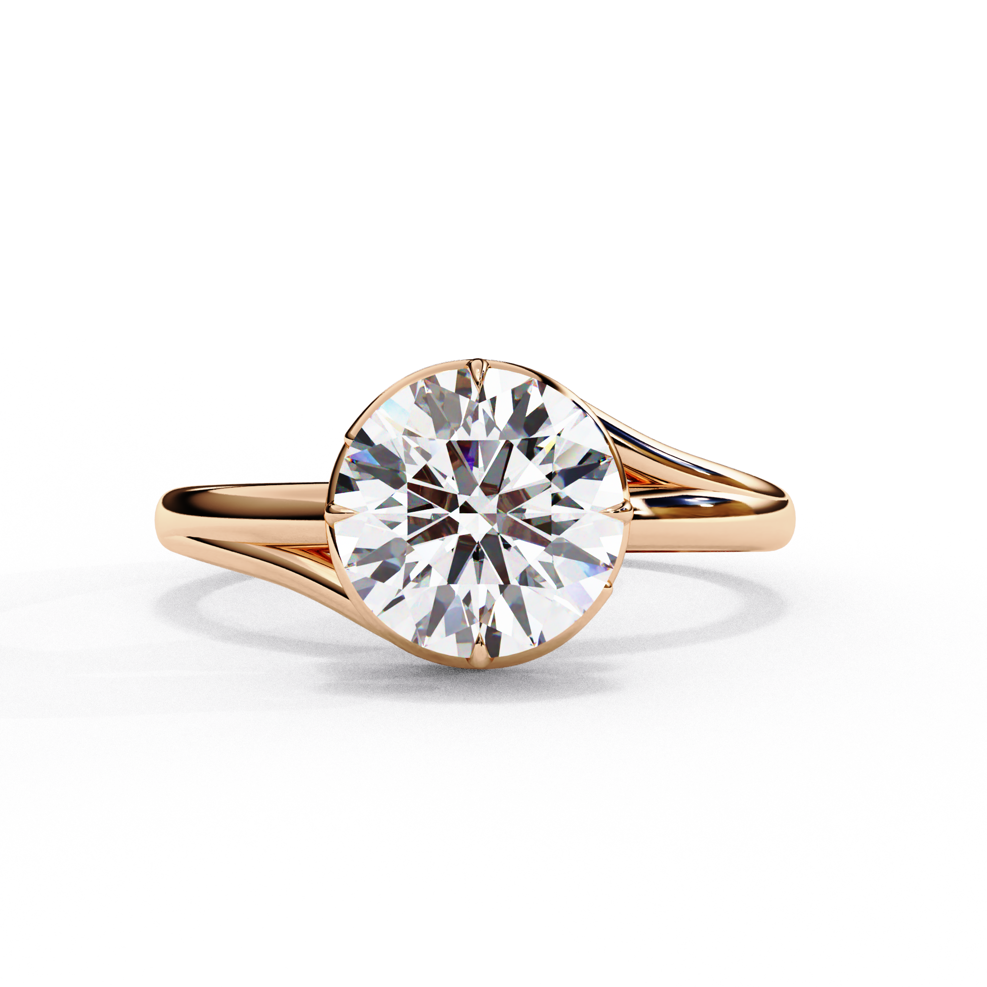 Infinity Twist Solitaire Ring – 925 Sterling Silver – 7 mm Round Center Stone