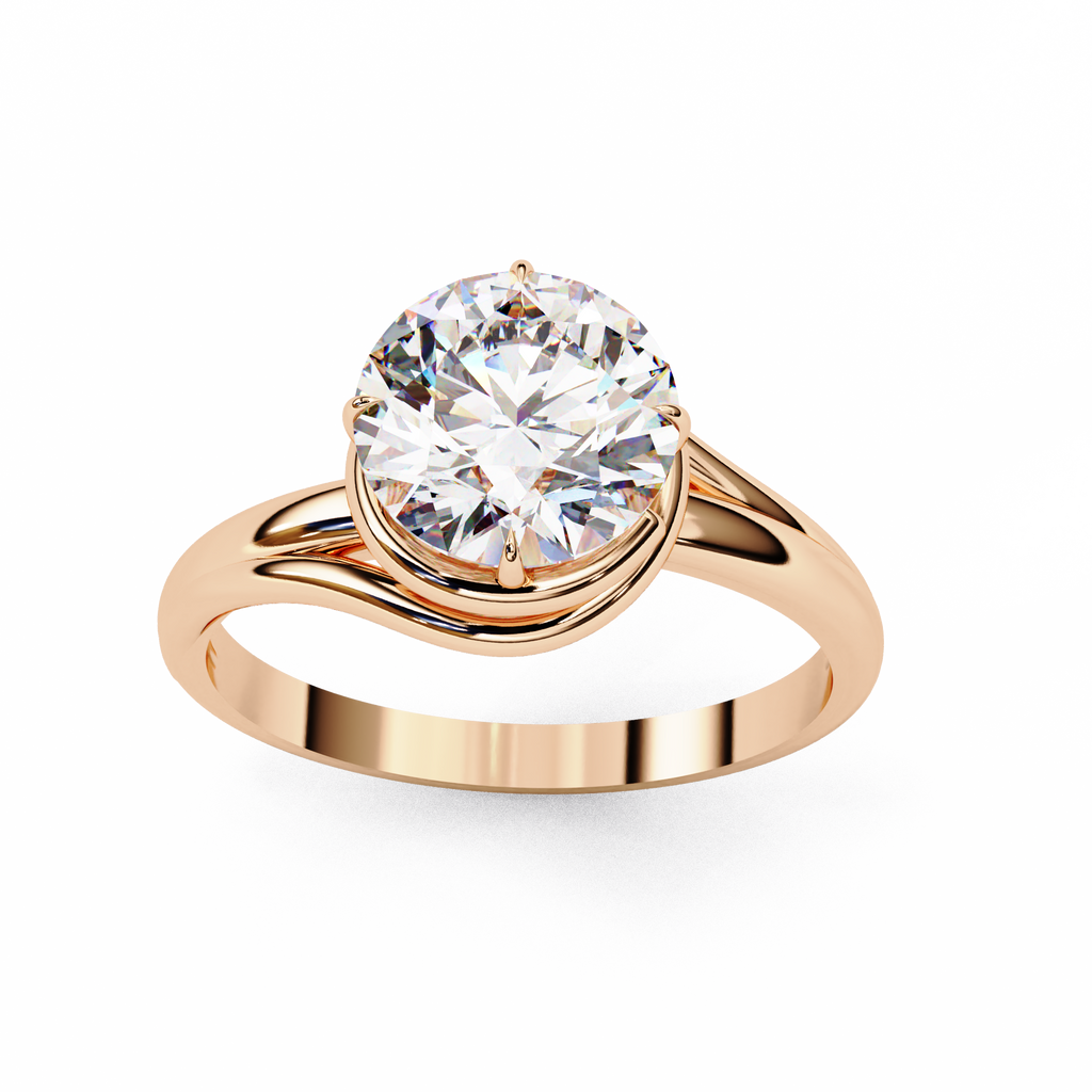 Infinity Twist Solitaire Ring – 925 Sterling Silver – 7 mm Round Center Stone