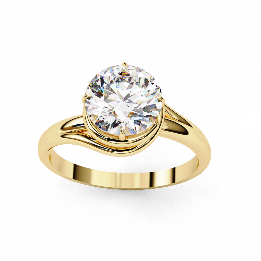 Infinity Twist Solitaire Ring – 925 Sterling Silver – 7 mm Round Center Stone