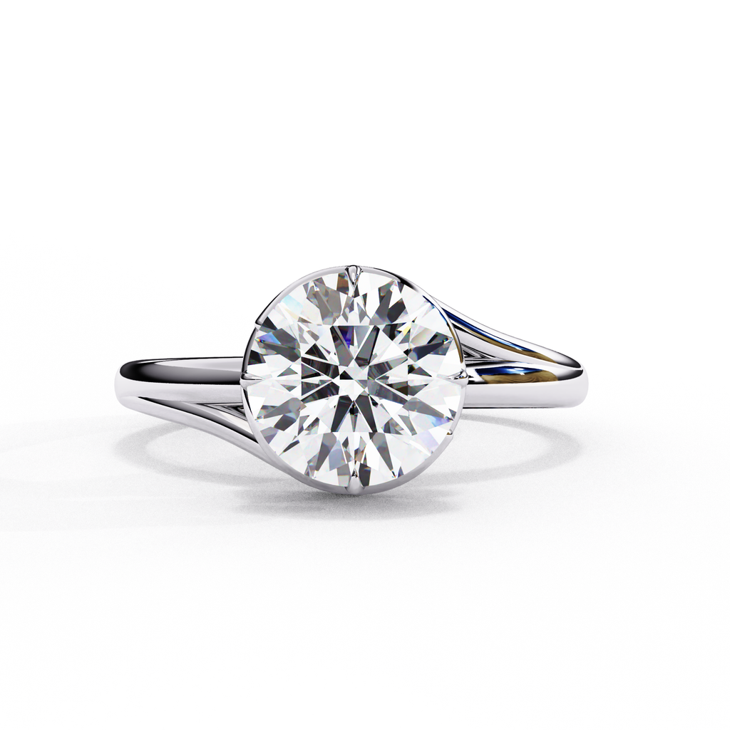 Infinity Twist Solitaire Ring – 925 Sterling Silver – 7 mm Round Center Stone