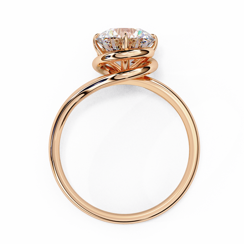 Infinity Twist Solitaire Ring – 925 Sterling Silver – 7 mm Round Center Stone