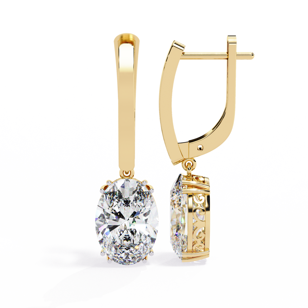 Oval-Cut CZ Drop Earrings in 925 Sterling Silver – 1.62 Ct TW