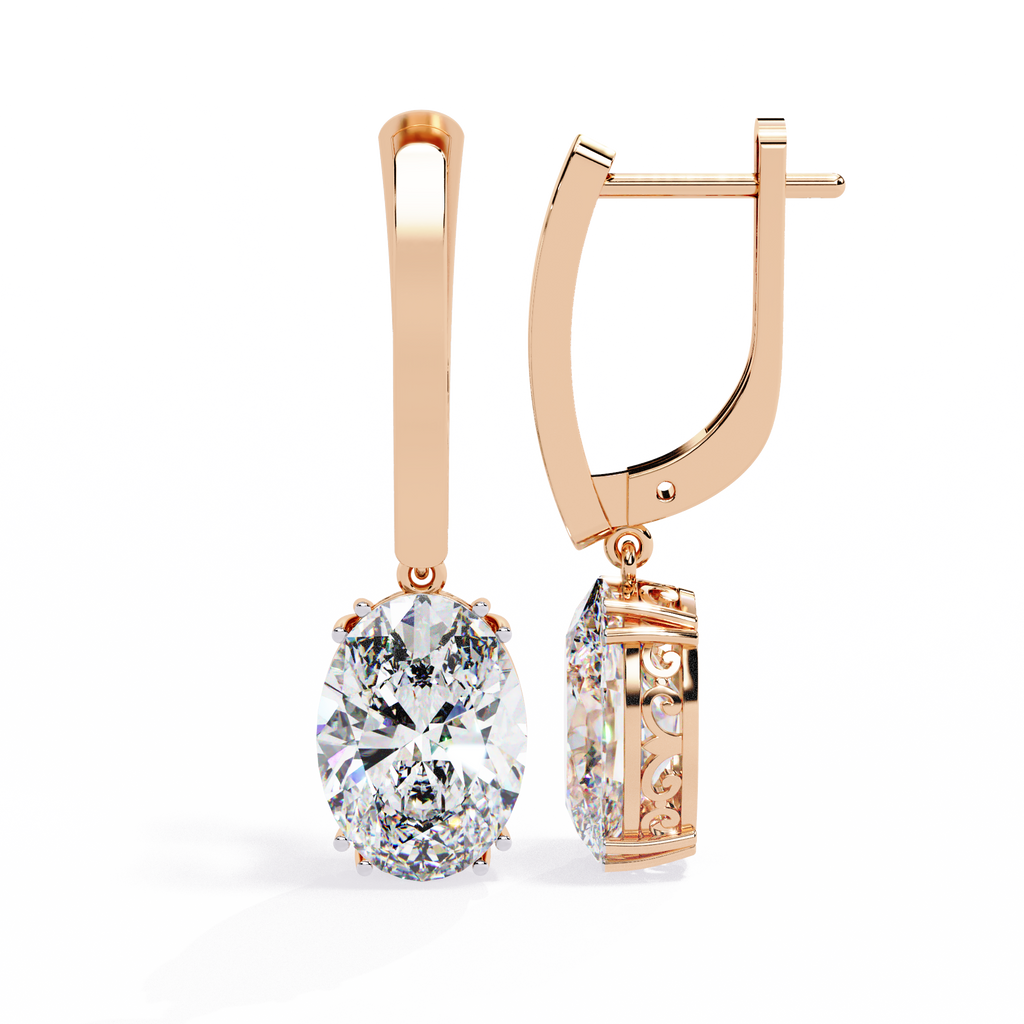 Oval-Cut CZ Drop Earrings in 925 Sterling Silver – 1.62 Ct TW