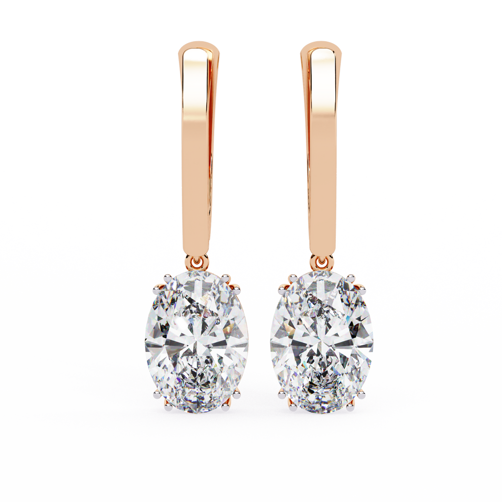 Oval-Cut CZ Drop Earrings in 925 Sterling Silver – 1.62 Ct TW