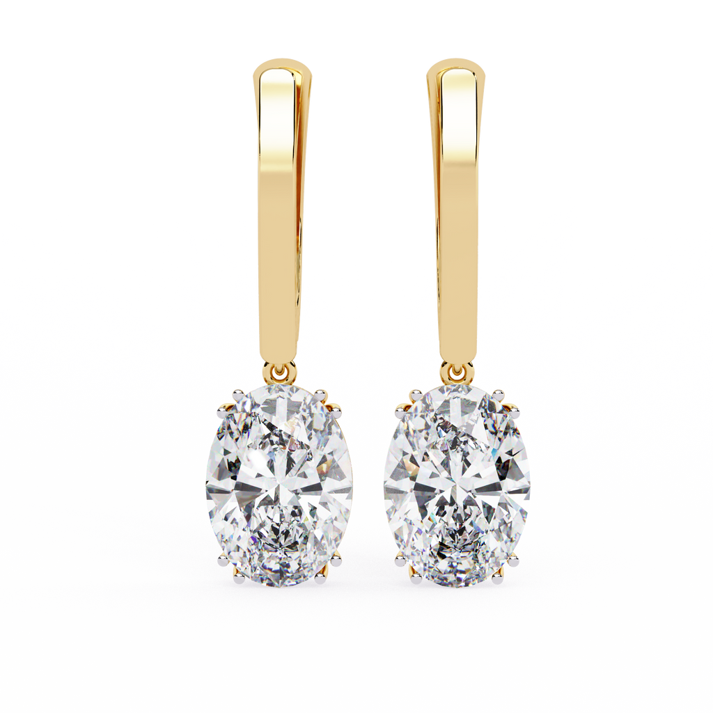 Oval-Cut CZ Drop Earrings in 925 Sterling Silver – 1.62 Ct TW