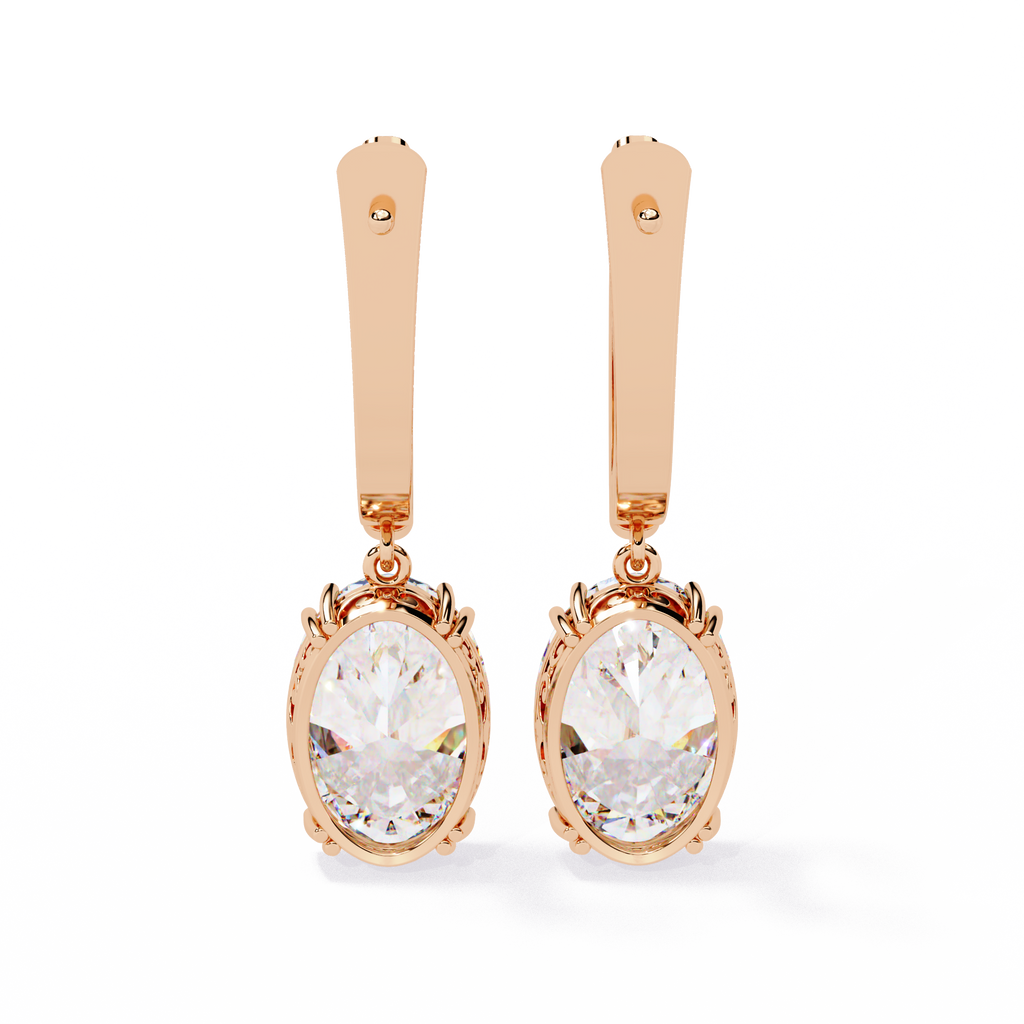 Oval-Cut CZ Drop Earrings in 925 Sterling Silver – 1.62 Ct TW
