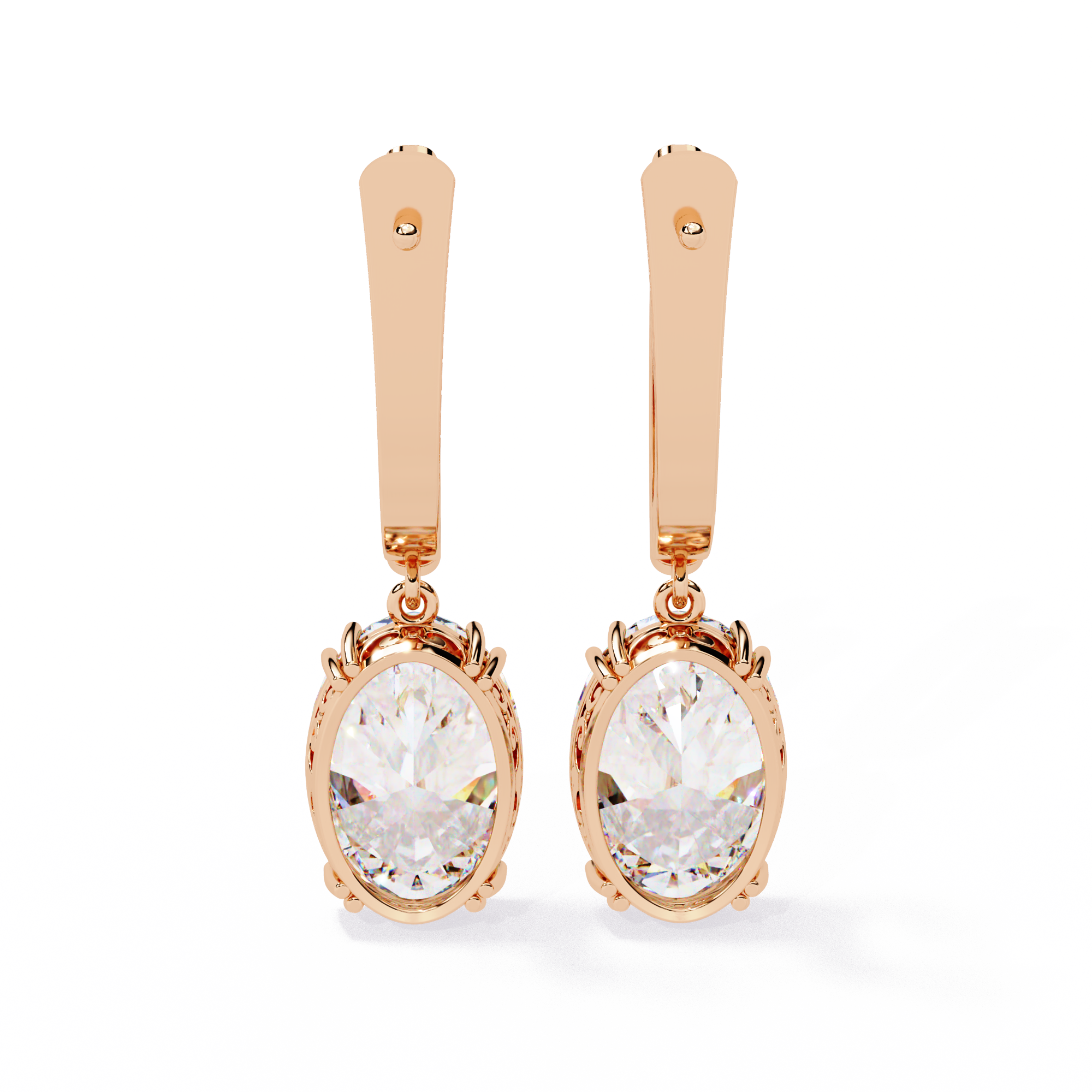Oval-Cut CZ Drop Earrings in 925 Sterling Silver – 1.62 Ct TW