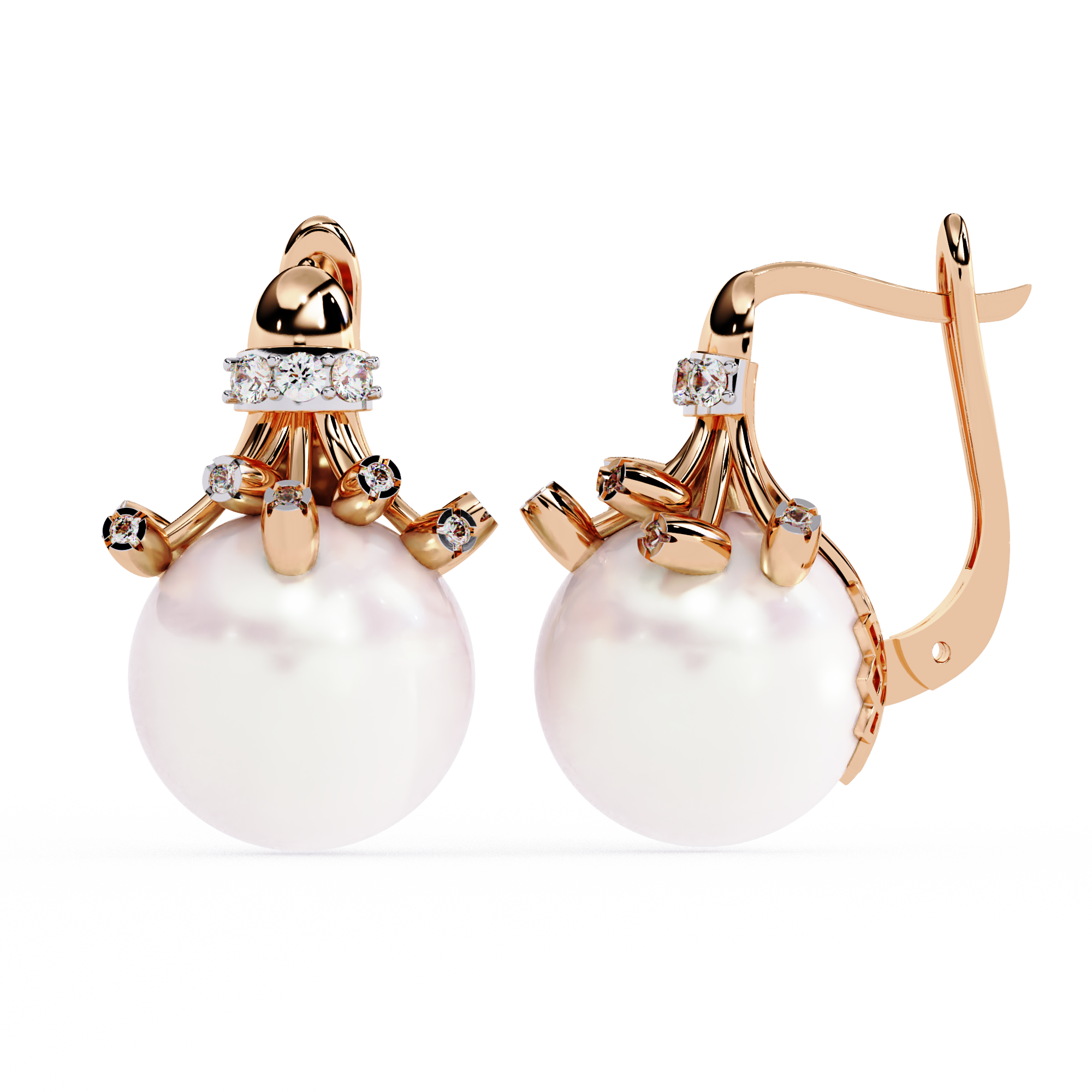 Classic Pearl Drop Earrings – Sterling Silver 925 with CZ Accents