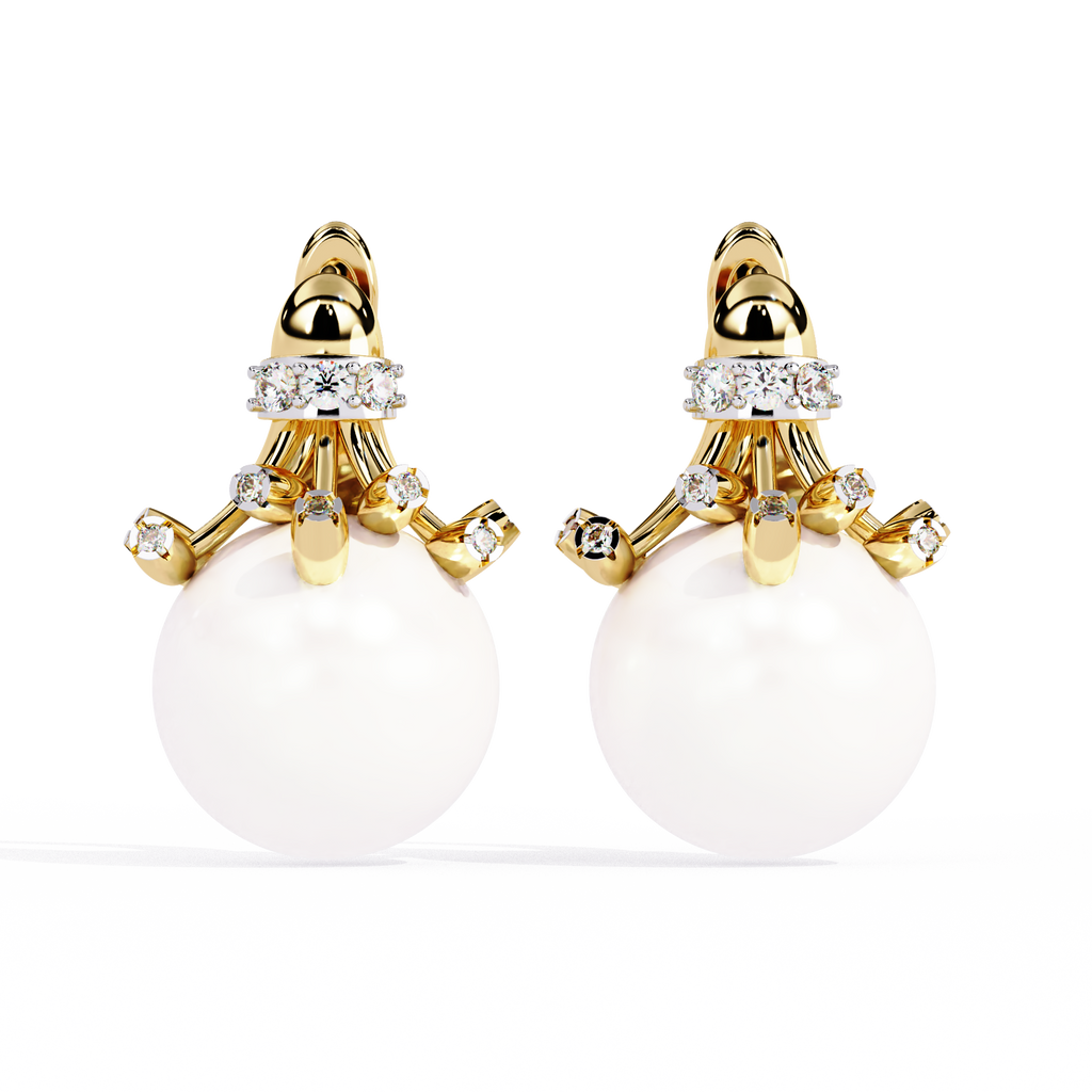 Classic Pearl Drop Earrings – Sterling Silver 925 with CZ Accents