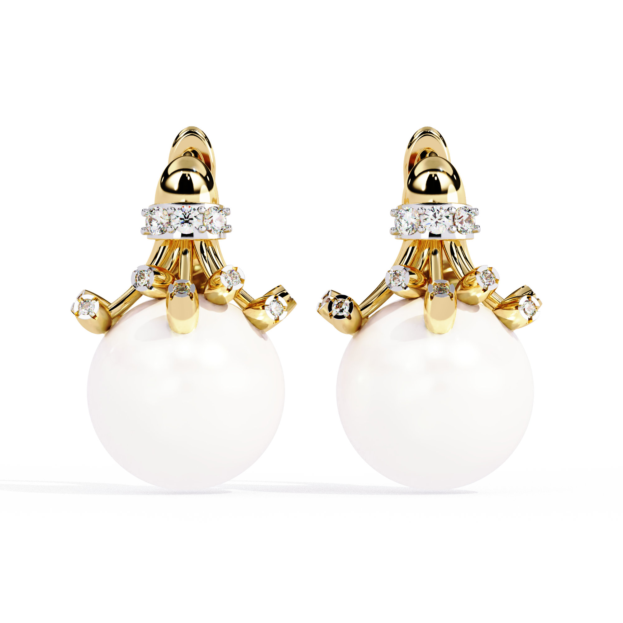Classic Pearl Drop Earrings – Sterling Silver 925 with CZ Accents