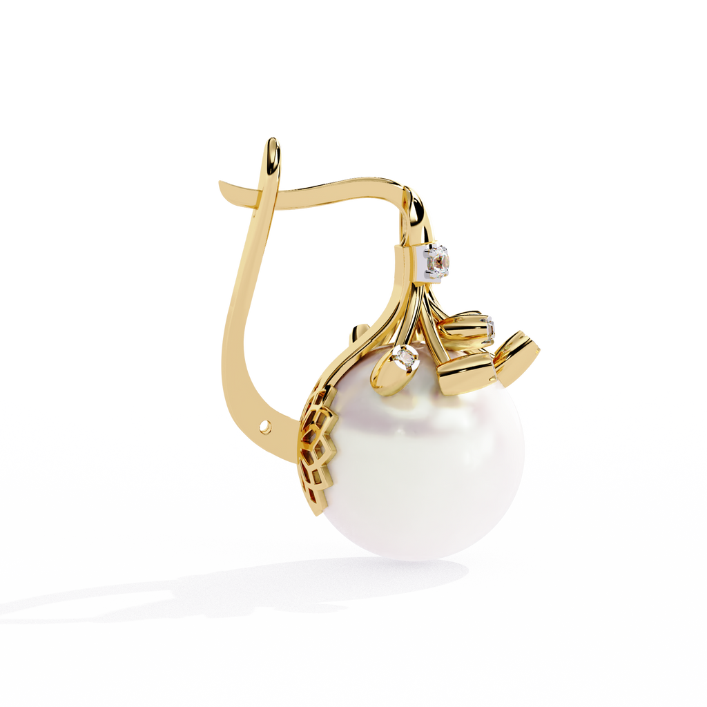 Classic Pearl Drop Earrings – Sterling Silver 925 with CZ Accents