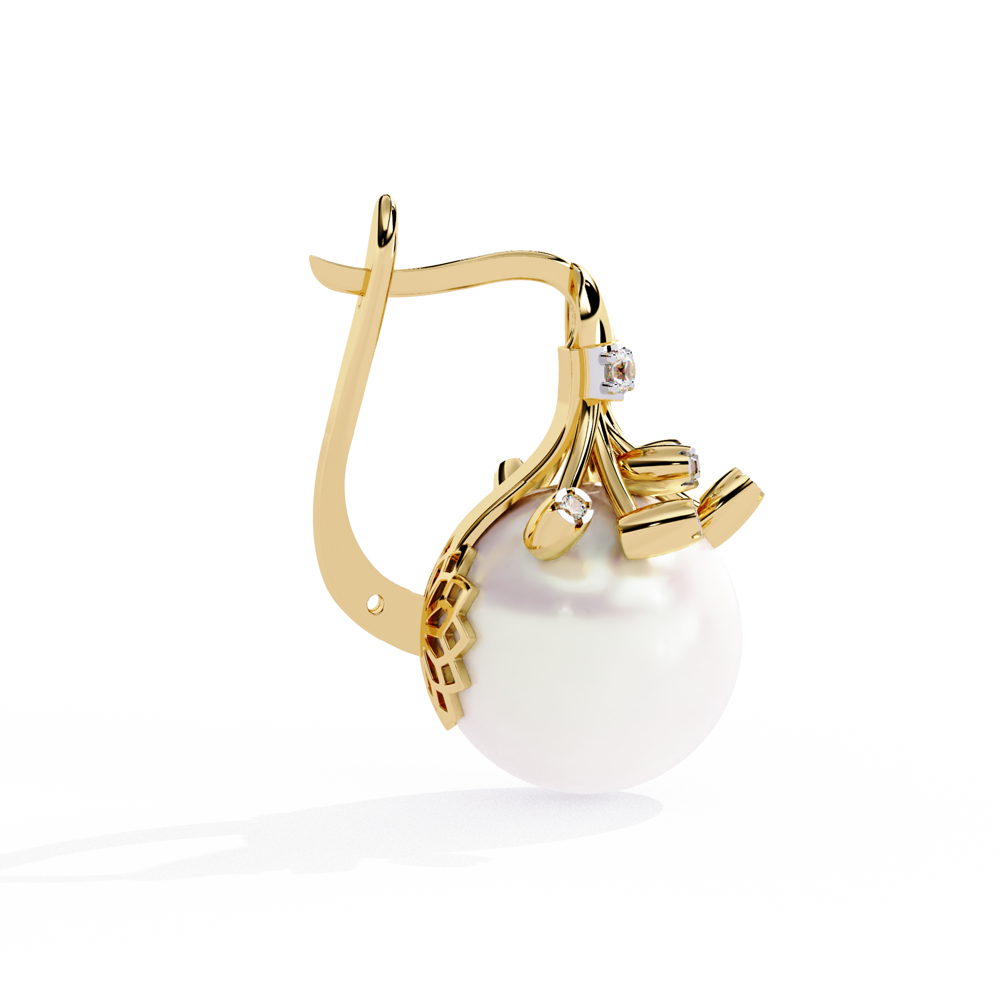 Classic Pearl Drop Earrings – Sterling Silver 925 with CZ Accents