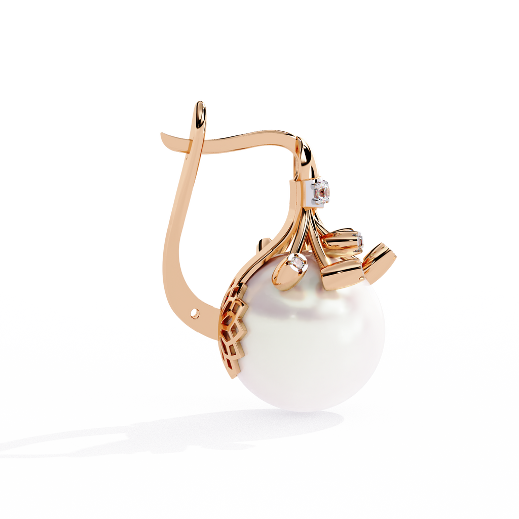 Classic Pearl Drop Earrings – Sterling Silver 925 with CZ Accents