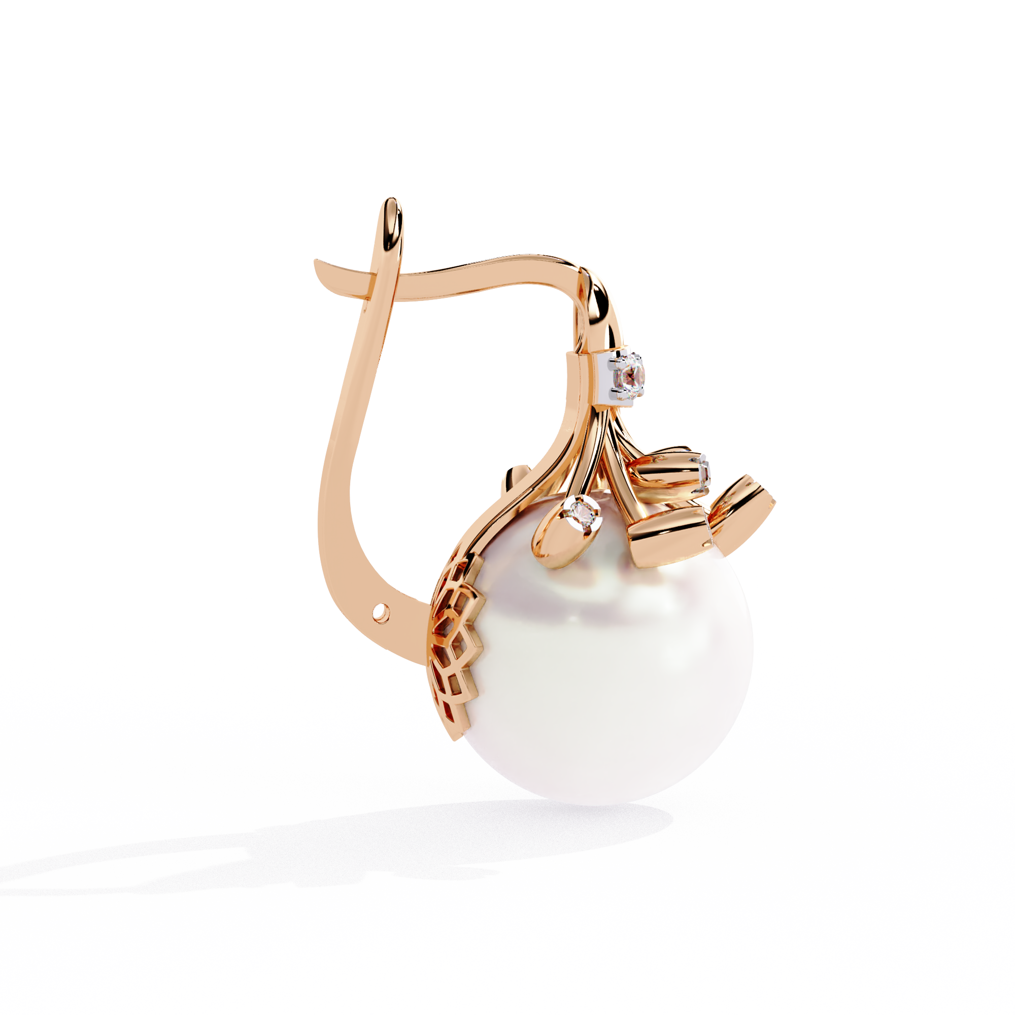 Classic Pearl Drop Earrings – Sterling Silver 925 with CZ Accents