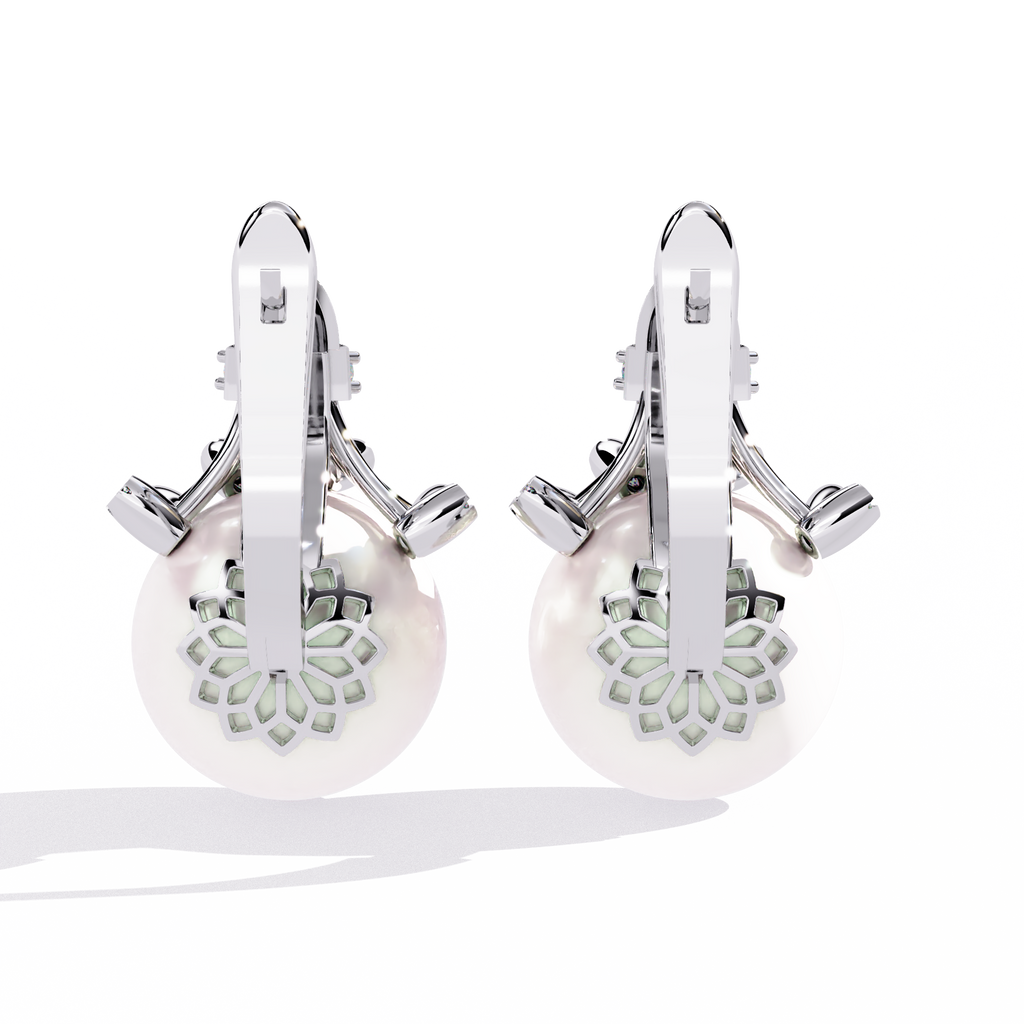 Classic Pearl Drop Earrings – Sterling Silver 925 with CZ Accents