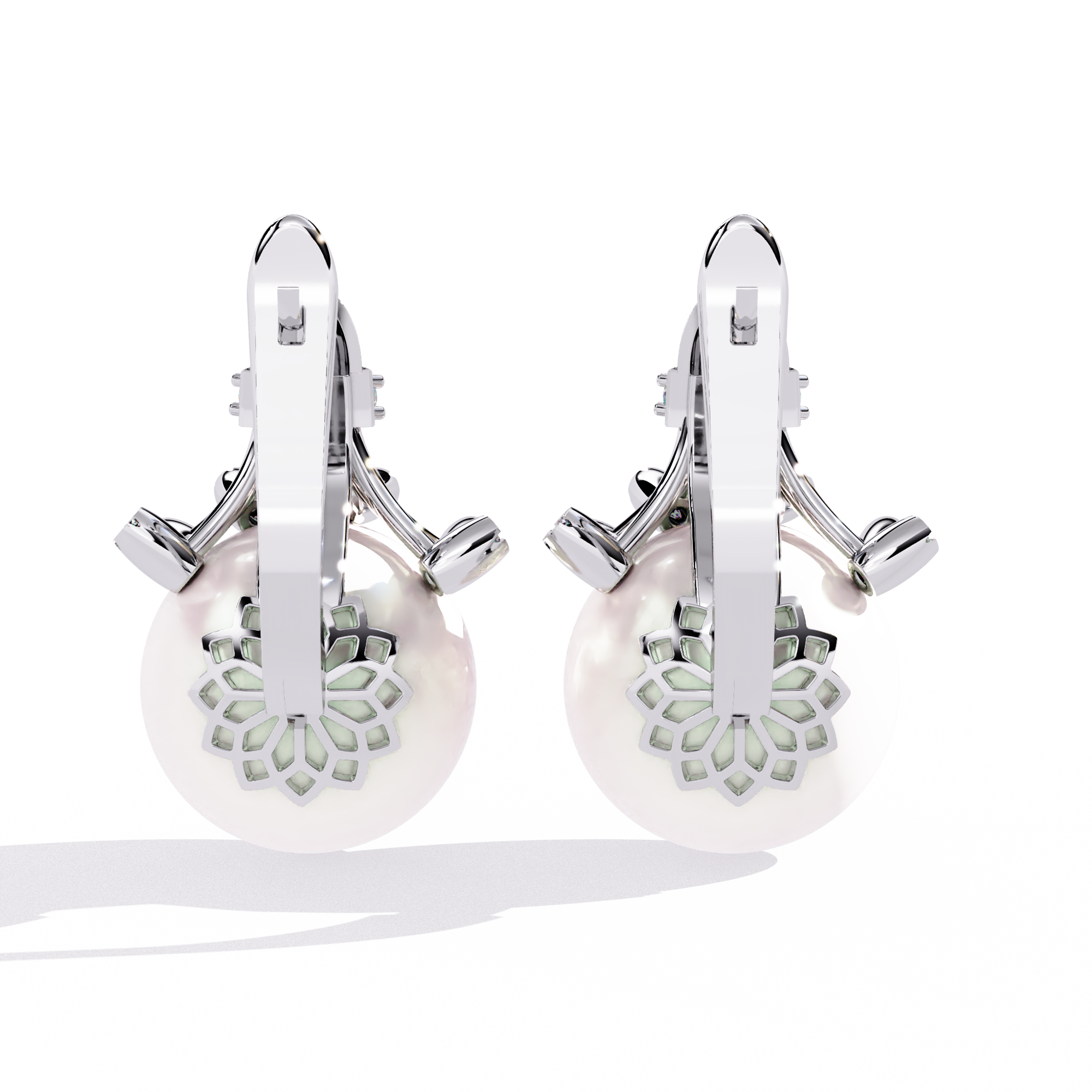 Classic Pearl Drop Earrings – Sterling Silver 925 with CZ Accents
