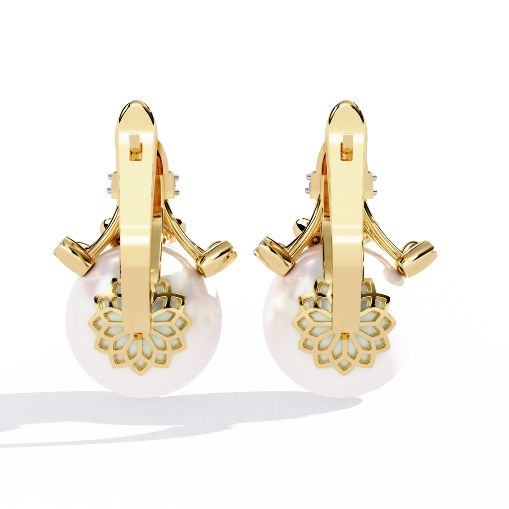 Classic Pearl Drop Earrings – Sterling Silver 925 with CZ Accents