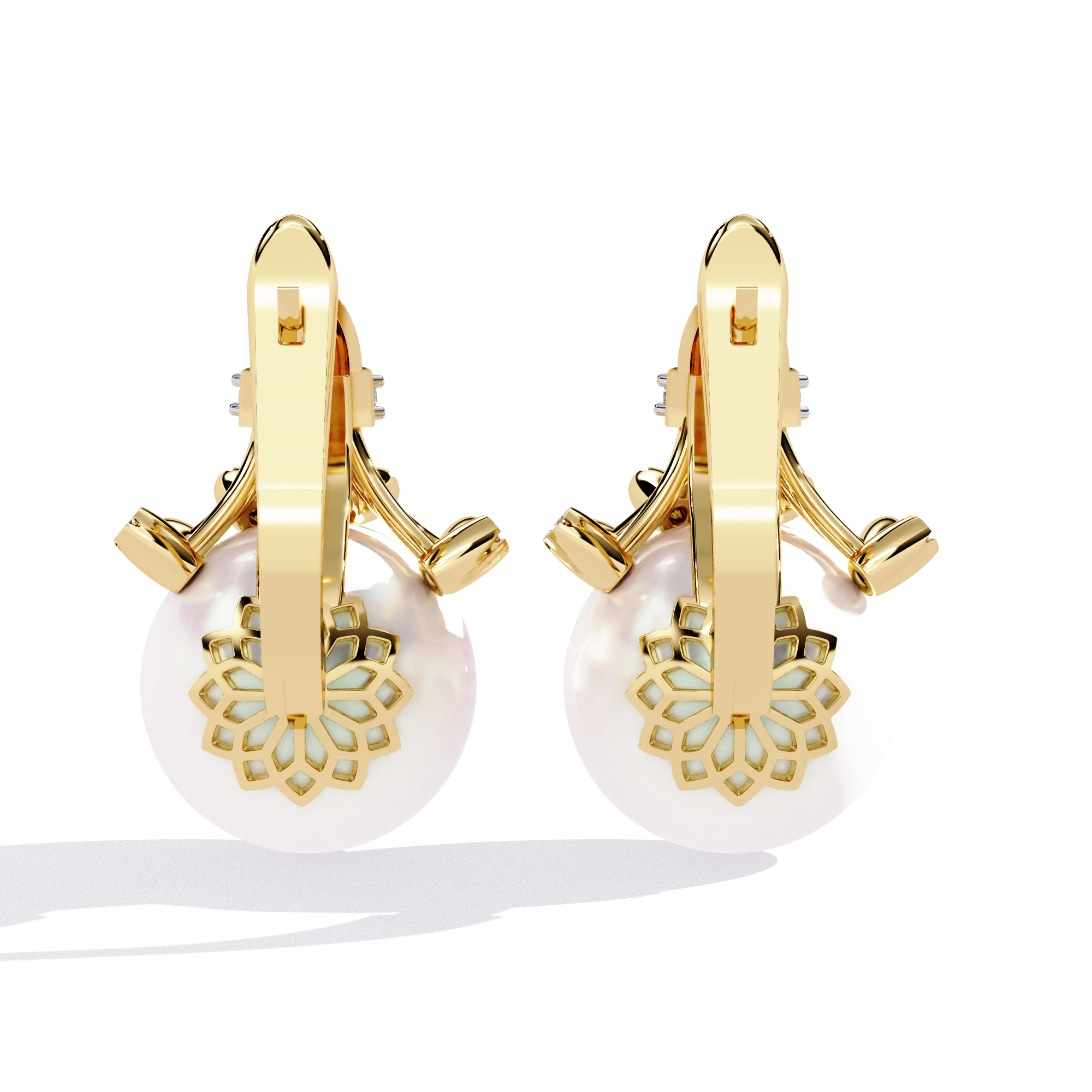 Classic Pearl Drop Earrings – Sterling Silver 925 with CZ Accents