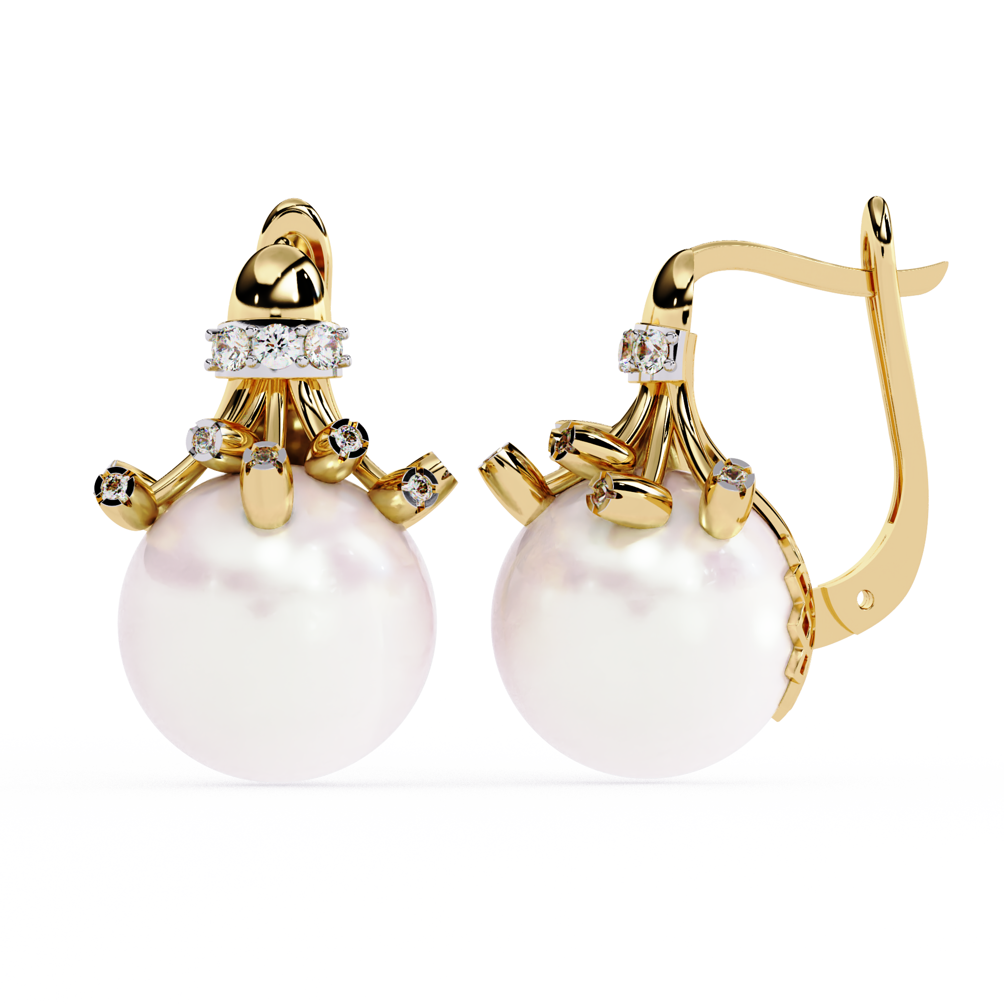 Classic Pearl Drop Earrings – Sterling Silver 925 with CZ Accents