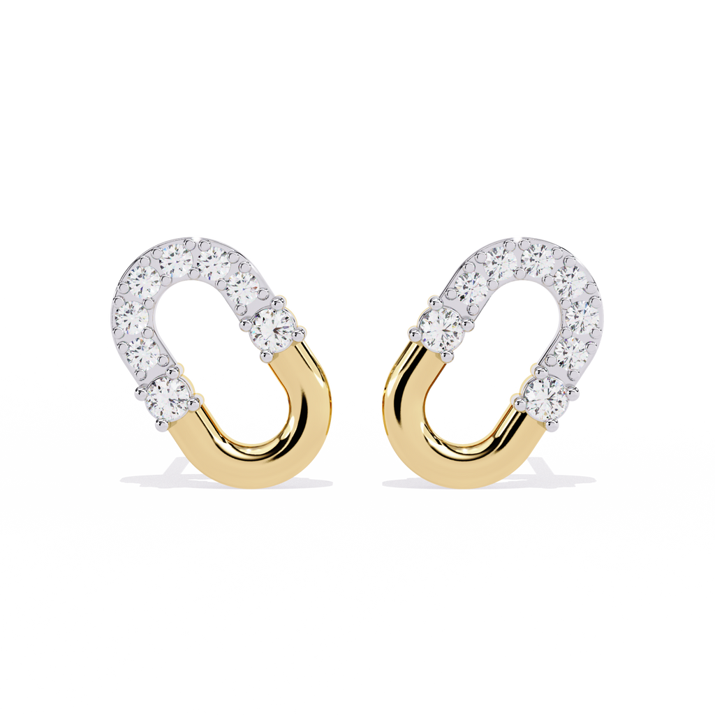 Oval Hoop Stud Earrings