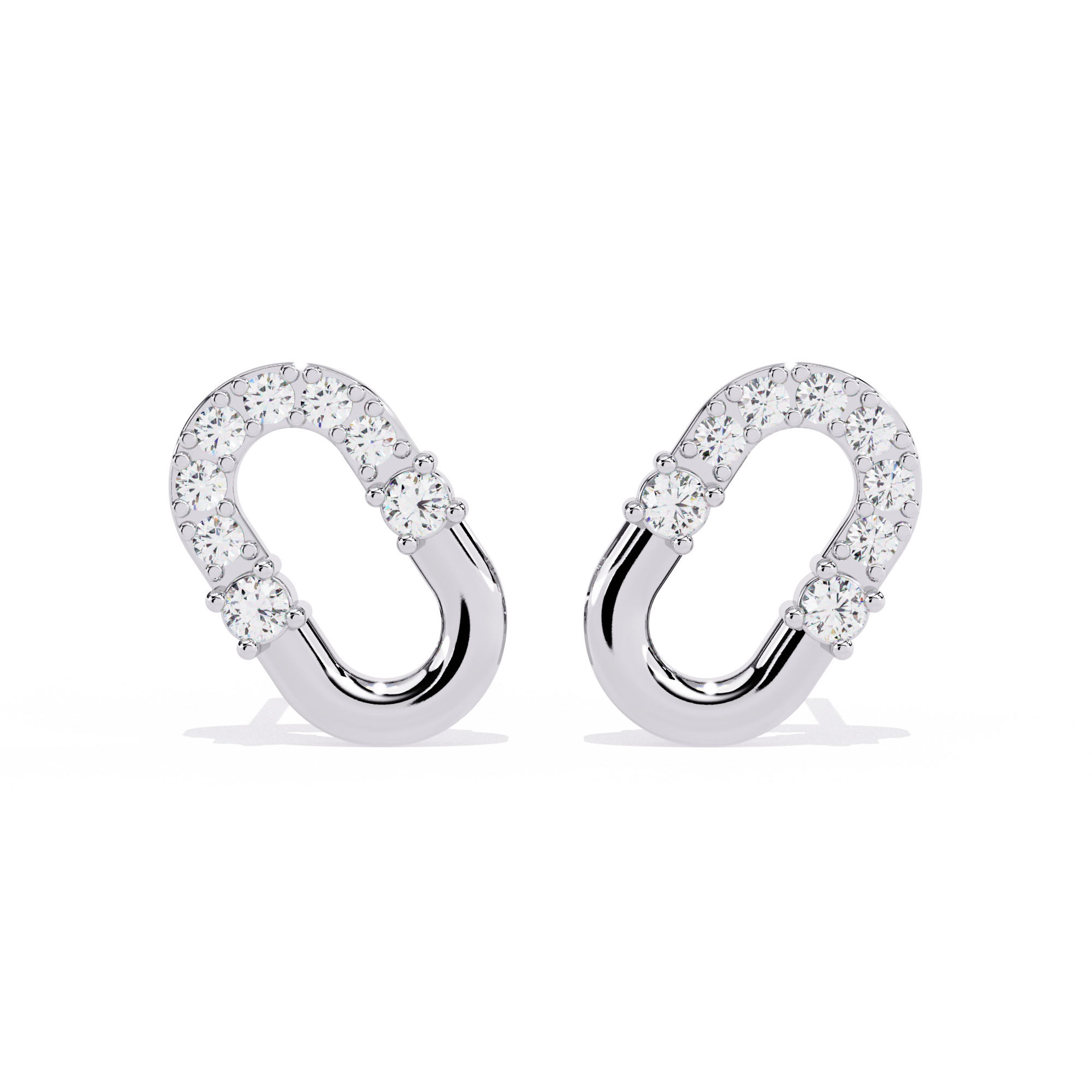Oval Hoop Stud Earrings