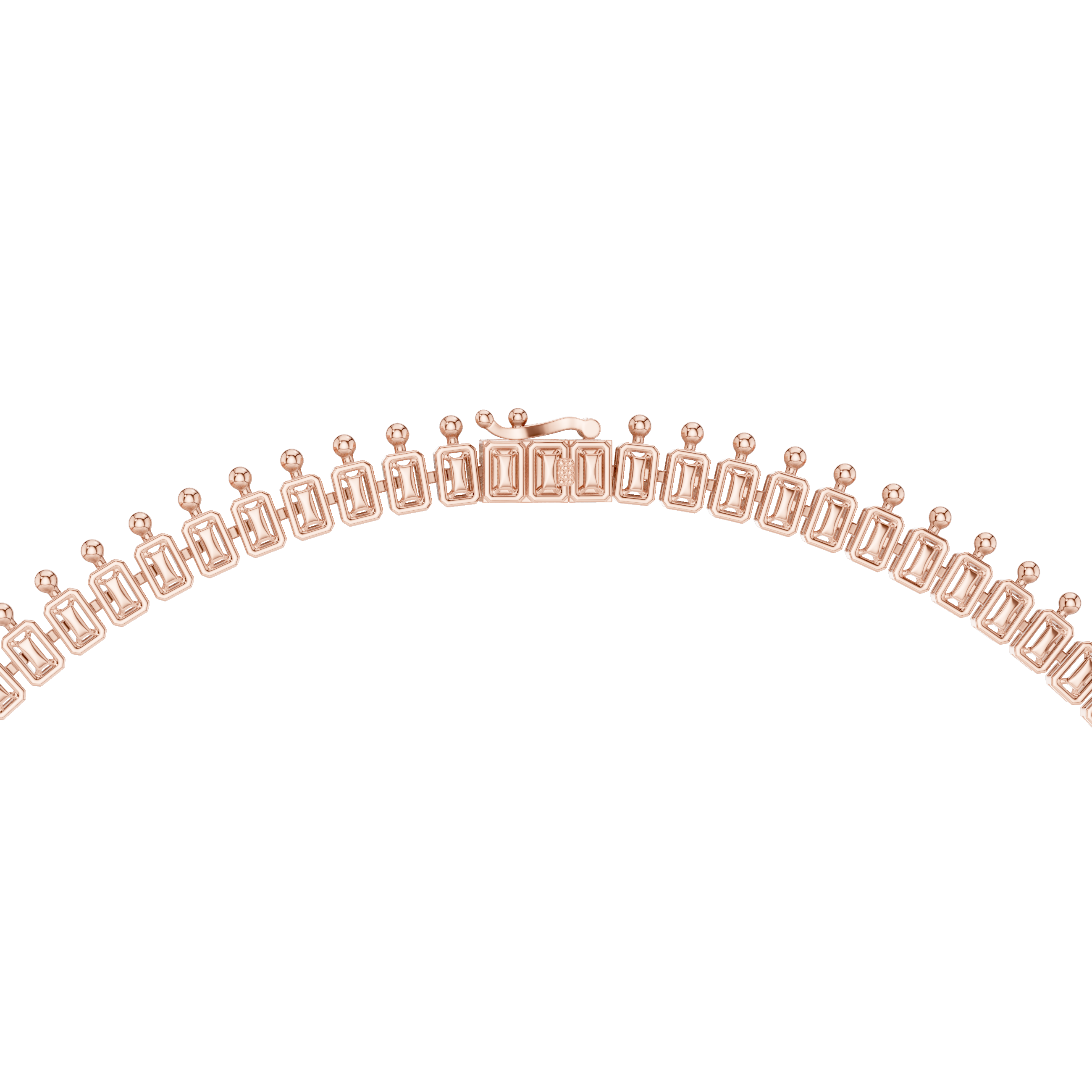 Regal Blue Radiant-Cut Designer Diamond Necklace in 925 Silver