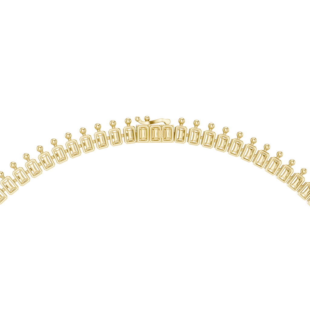 Regal Blue Radiant-Cut Designer Diamond Necklace in 925 Silver