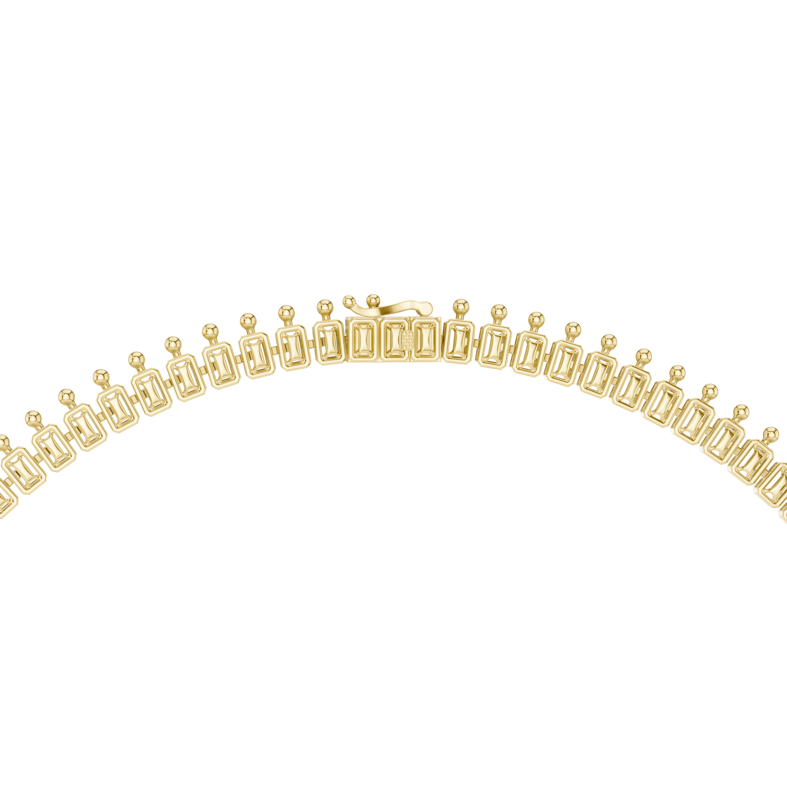 Regal Blue Radiant-Cut Designer Diamond Necklace in 925 Silver