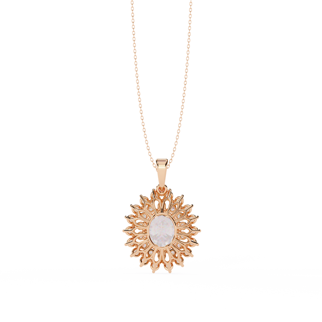 Oval Halo Diamond Pendant | 3DM & STL Jewelry CAD File