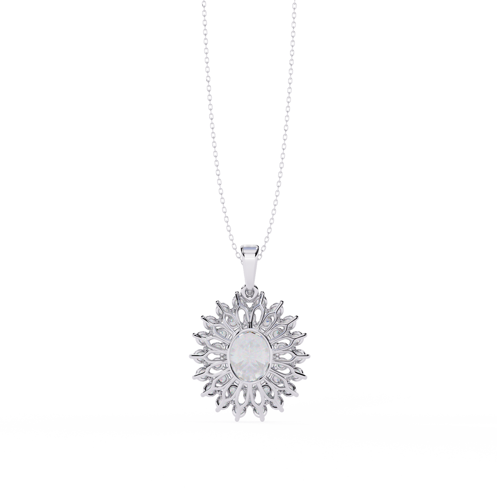 Oval Halo Diamond Pendant | 3DM & STL Jewelry CAD File