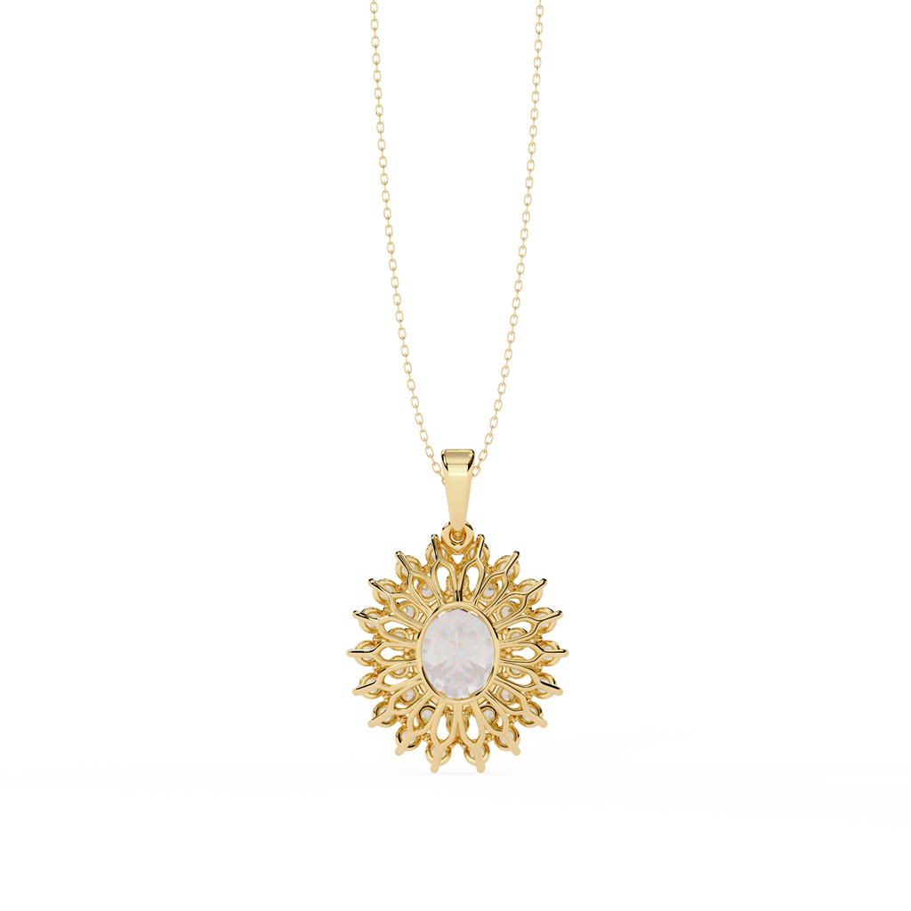 Oval Halo Diamond Pendant | 3DM & STL Jewelry CAD File