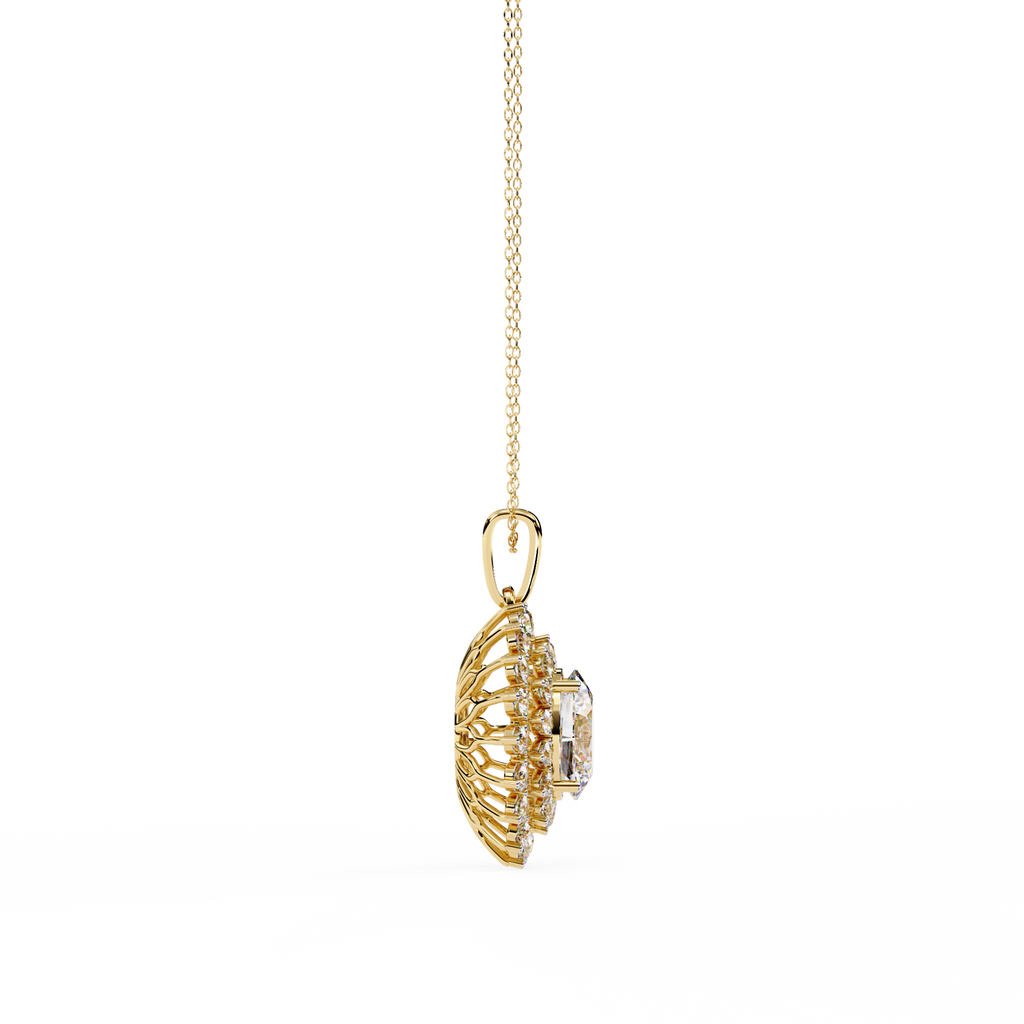 Oval Halo Diamond Pendant | 3DM & STL Jewelry CAD File