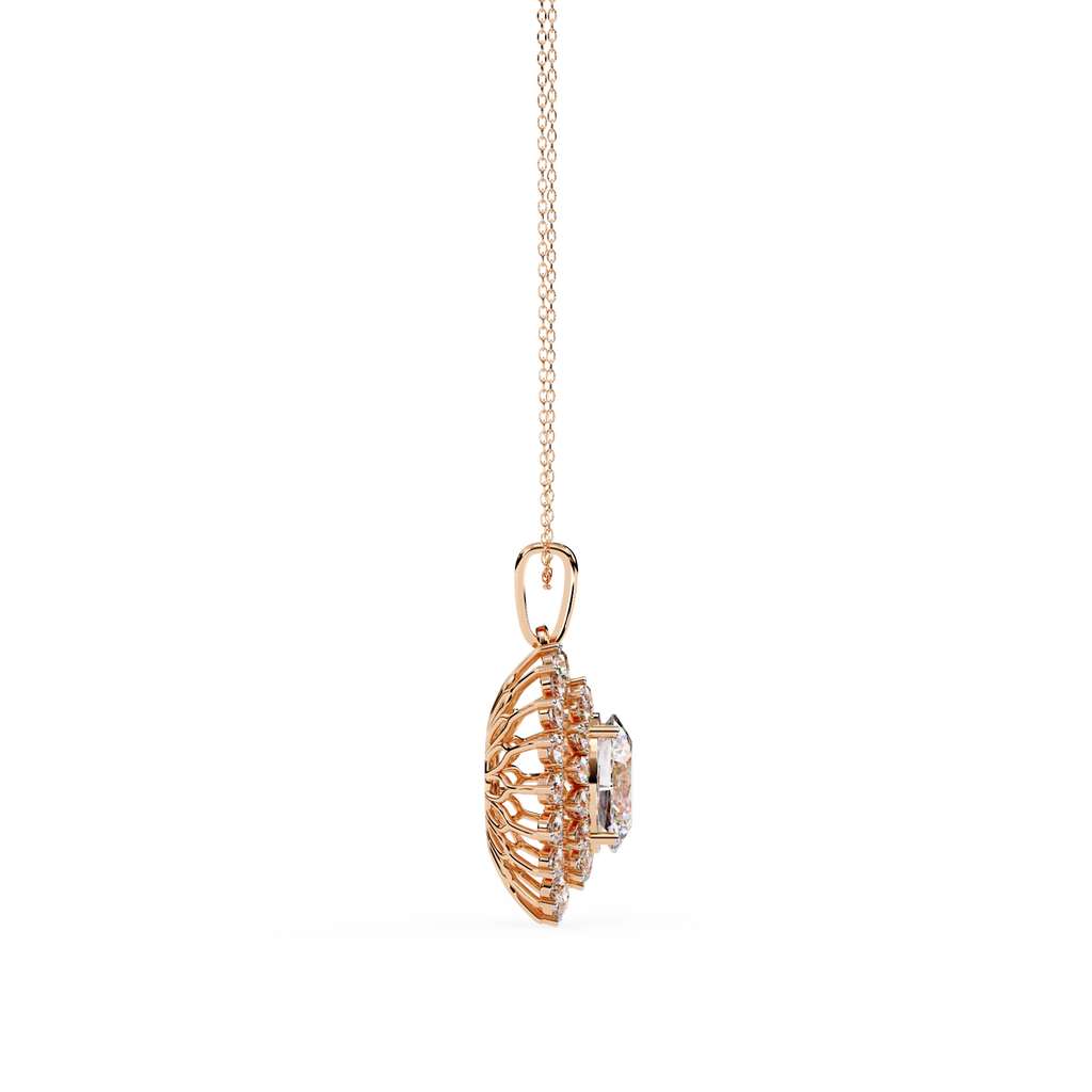 Oval Halo Diamond Pendant | 3DM & STL Jewelry CAD File