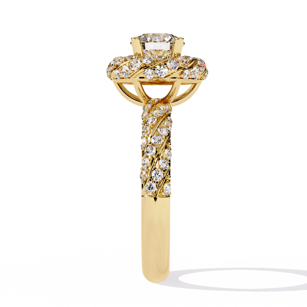 Women’s Halo Engagement Ring – Sterling Silver 925 with CZ Stones (US 7)